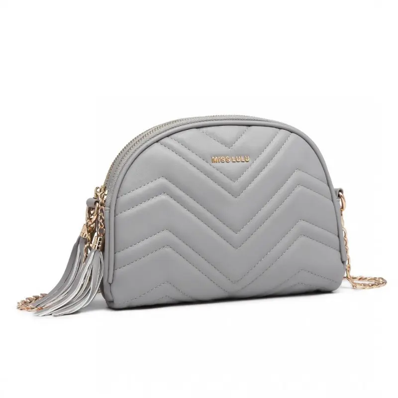 Šedá kulatá crossbody kabelka “Moonlight“