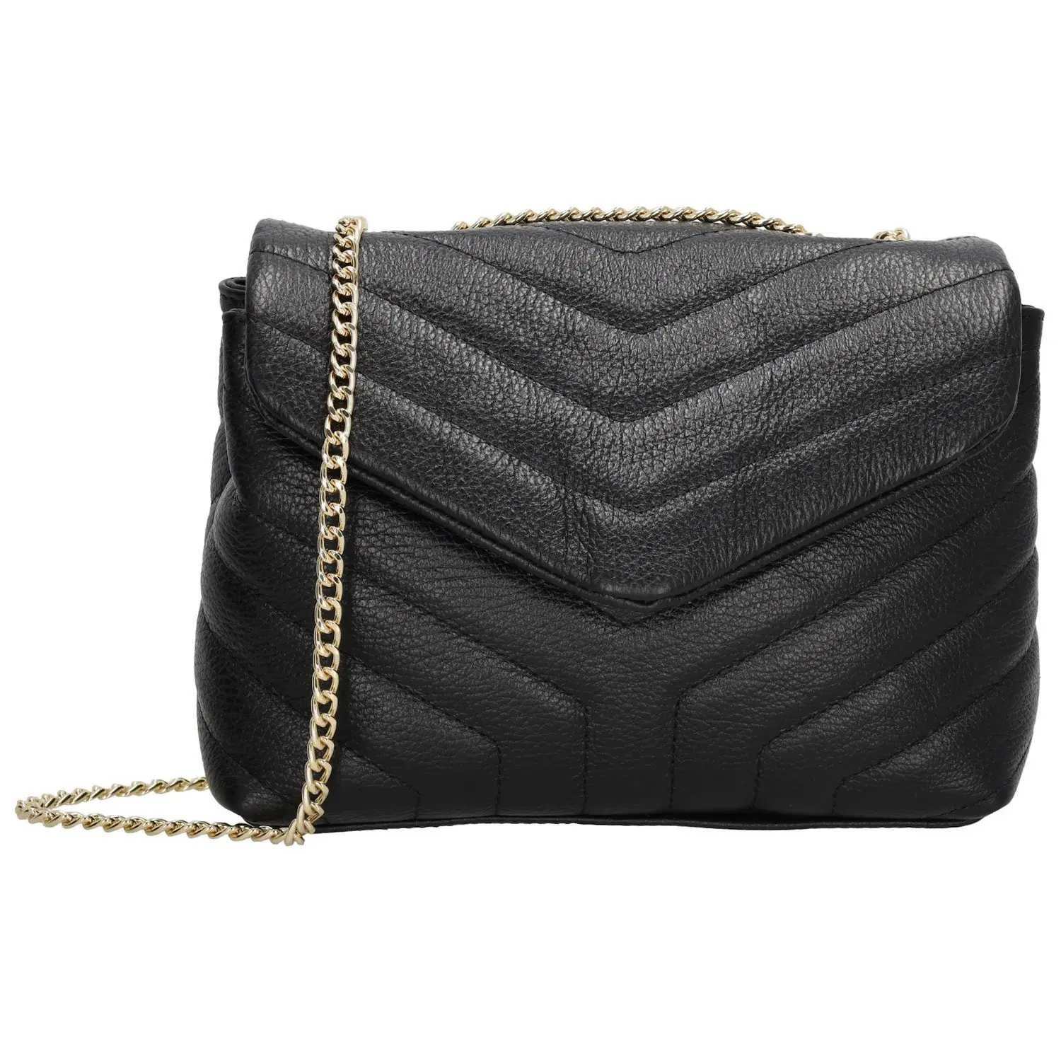Černá luxusní kožená crossbody kabelka “Eminence“