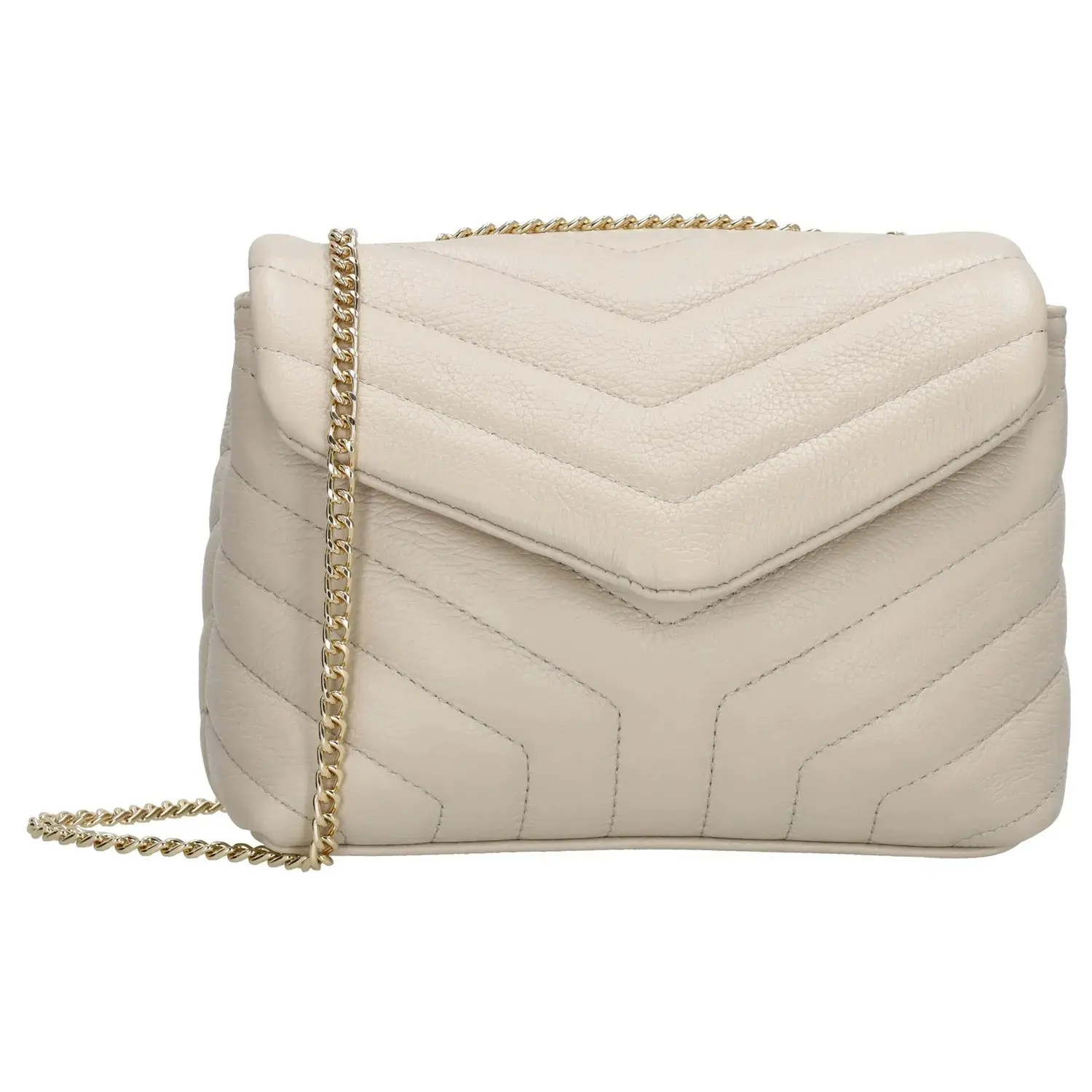 Béžová luxusní kožená crossbody kabelka “Eminence“