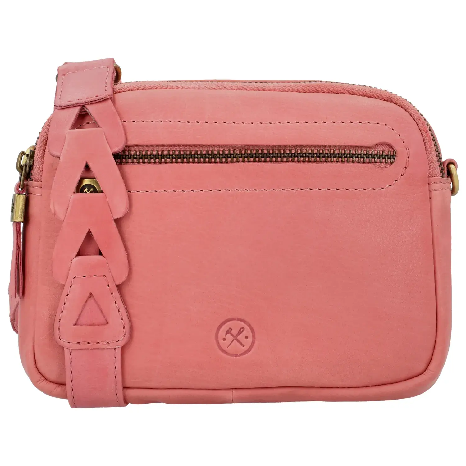 Růžová kožená crossbody kabelka “Molly“