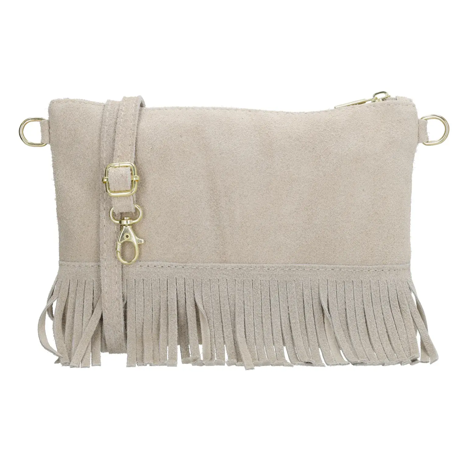 Béžová vintage kožená crossbody kabelka „Carrie“