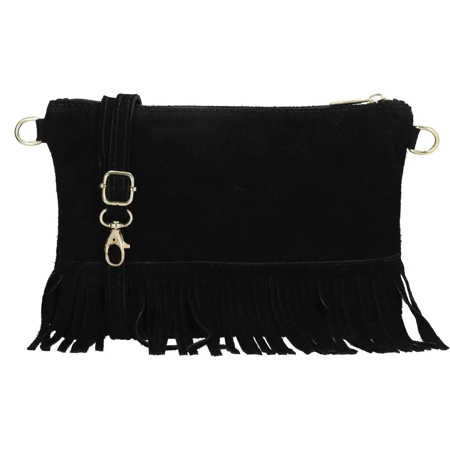 Černá vintage kožená crossbody kabelka „Carrie“