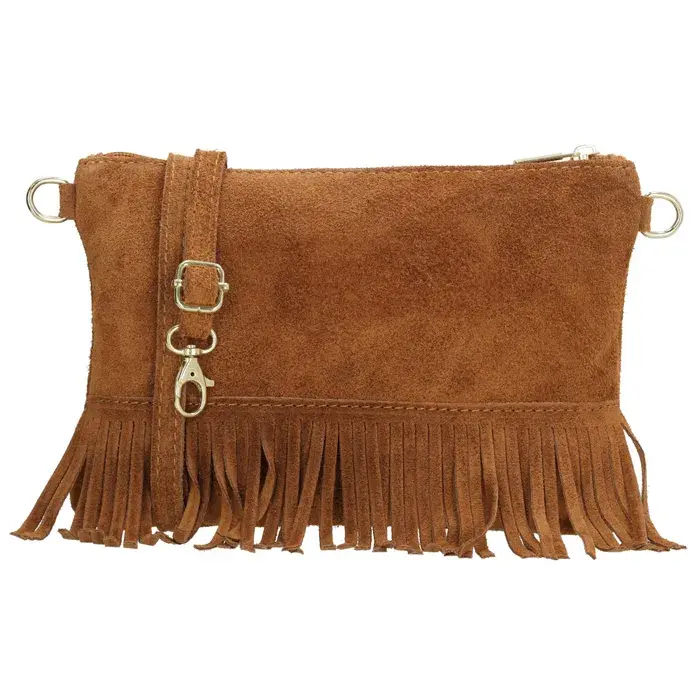 Hnědá vintage kožená crossbody kabelka „Carrie“