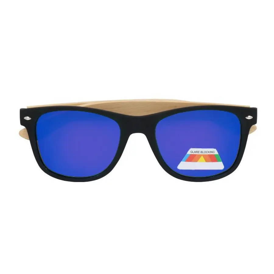 Modré dřevěné zrcadlové brýle Wayfarer “Wood 2“