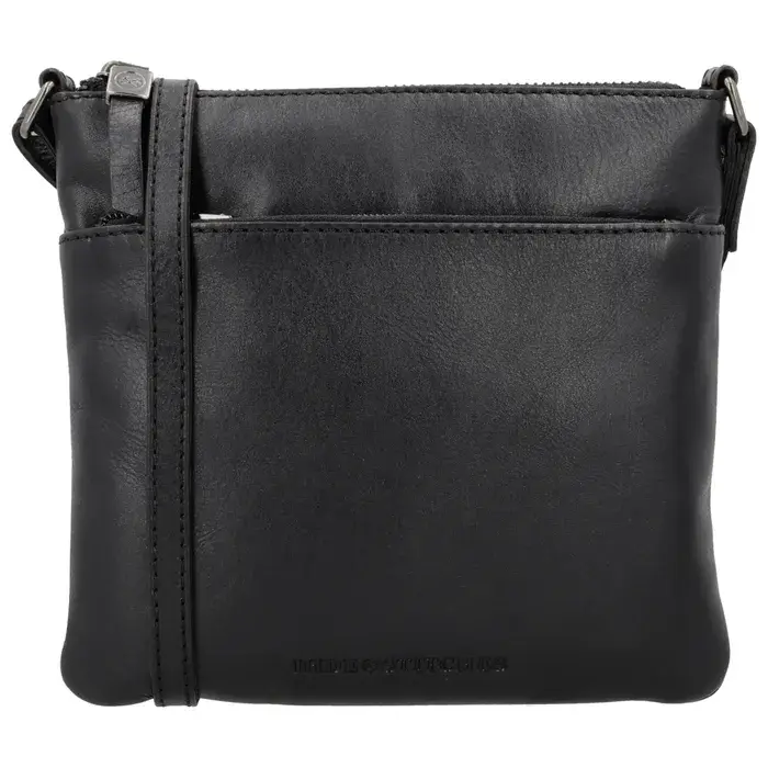 Černá čtvercová crossbody z pravé kůže „Milano“