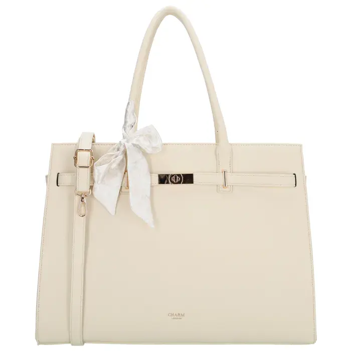 Bílá velká shopper kabelka na notebook „Crystal”