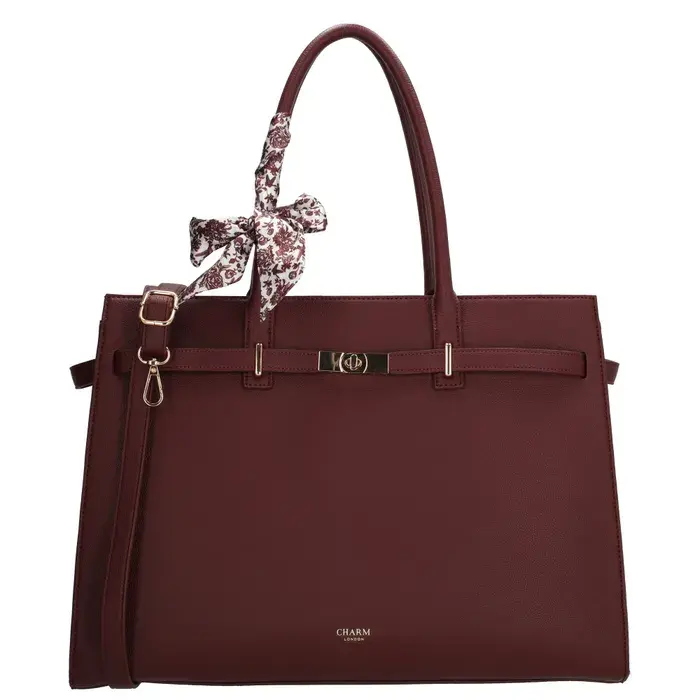 Tmavě červená velká shopper kabelka na notebook „Crystal”