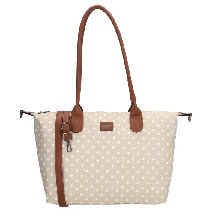 Béžová puntíkovaná objemná shopper kabelka „Femine”