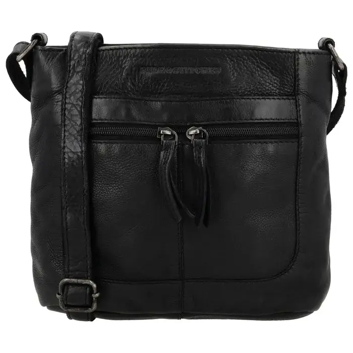 Černá čtvercová kožená crossbody kabelka „Alisha”