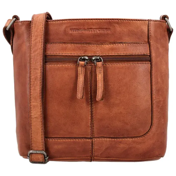 Hnědá čtvercová kožená crossbody kabelka „Alisha”