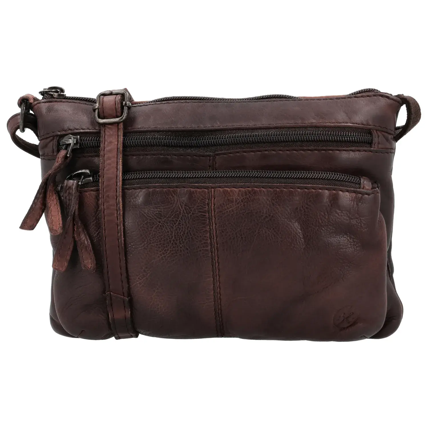 Tmavě hnědá kožená crossbody kabelka „Bonavitta“