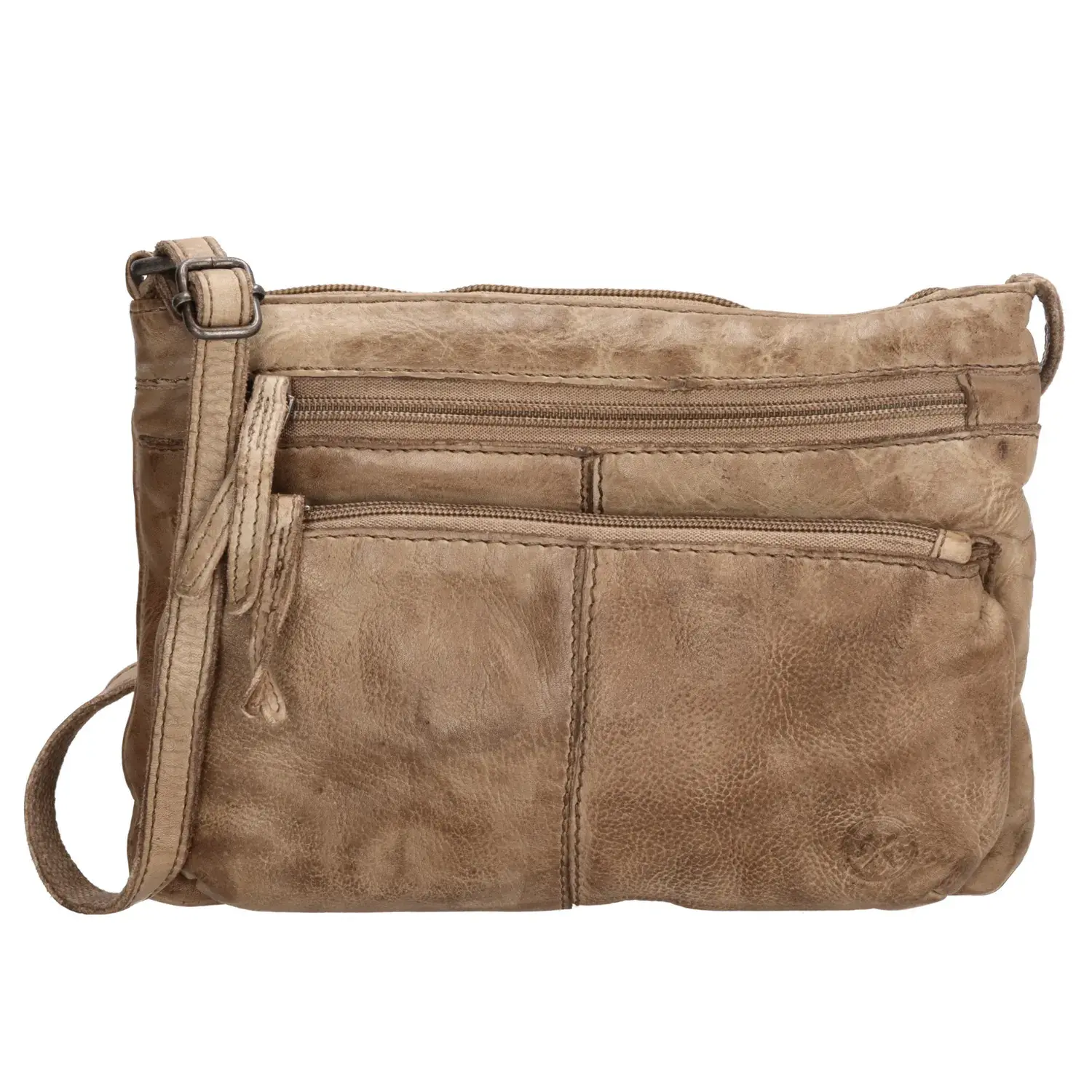 Světle hnědá kožená crossbody kabelka „Bonavitta“