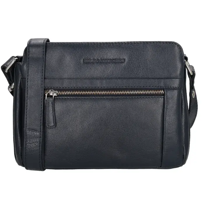 Modrá prošívaná kožená crossbody kabelka „Florenza“