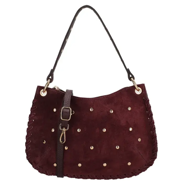 Tmavě červená luxusní crossbody kabelka z pravé kůže „Brilliant”