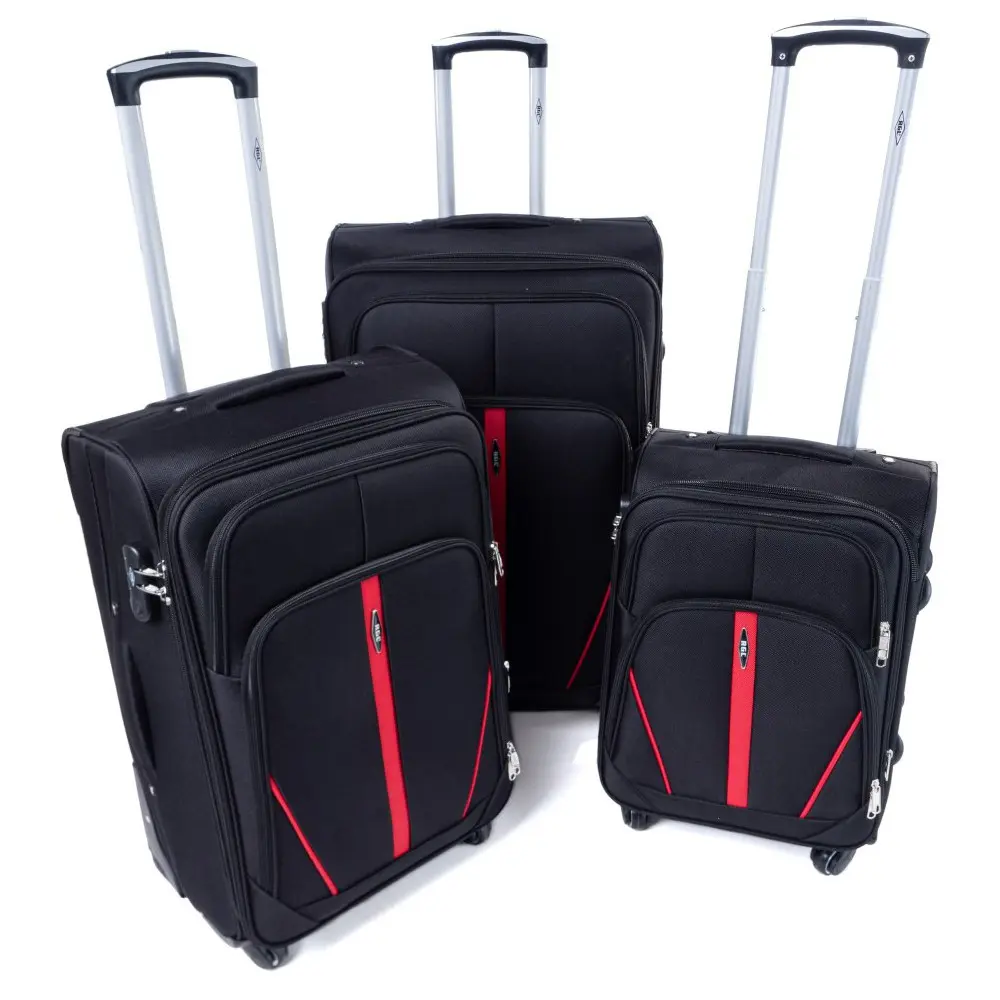 Černá sada 3 cestovních kufrů “Practical“ - vel. M, L, XL