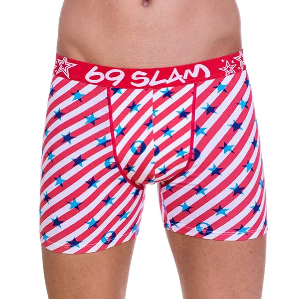 Pánské Boxerky 69SLAM Fit Bamboo Logo &amp; Lines (MPBLLS-BB)
