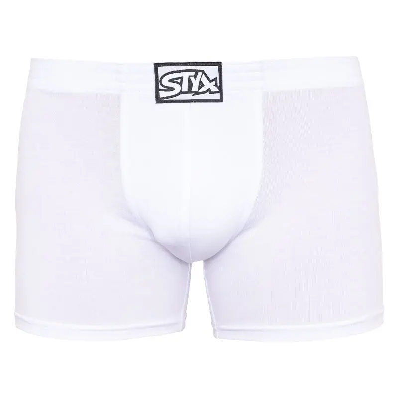 Pánské boxerky Styx long klasická guma bílé (F1061)
