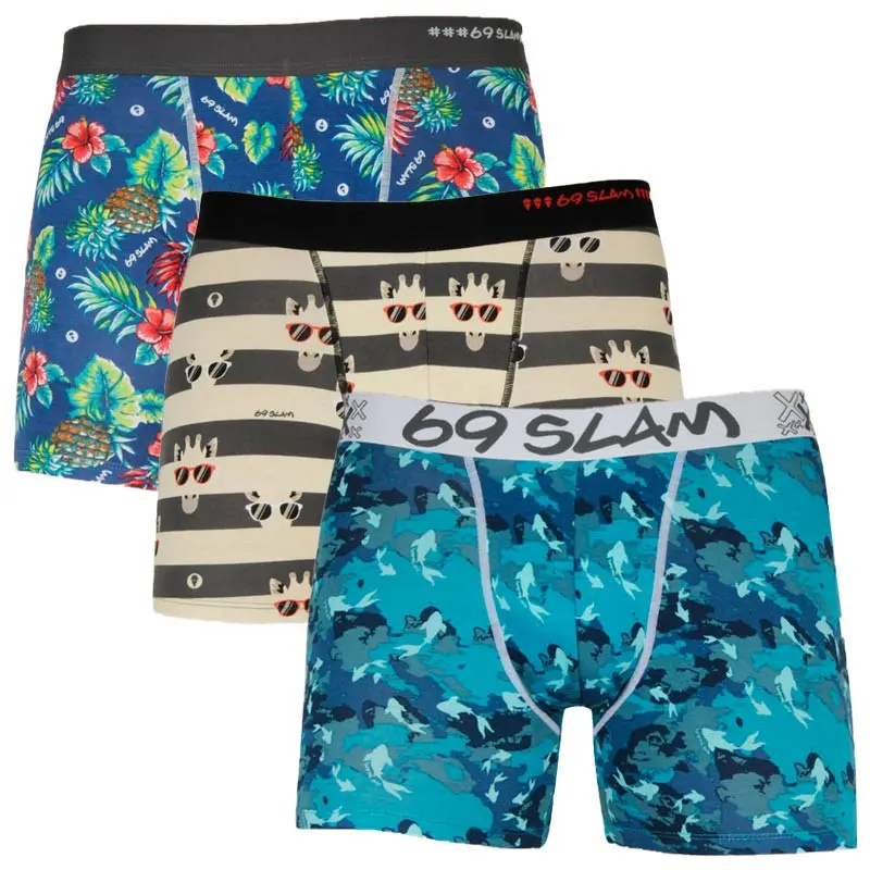3PACK pánské boxerky 69SLAM fit bamboo mix (PACGCL-BB) S, trenky / trenýrky