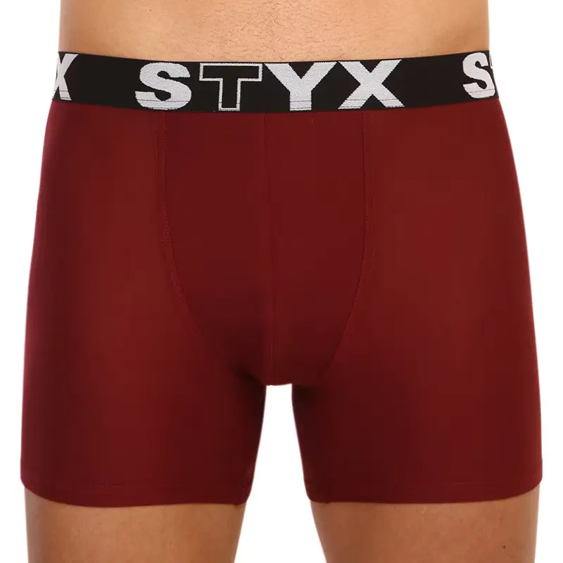Pánské boxerky Styx long sportovní guma vínové (U1060) L, trenky / trenýrky