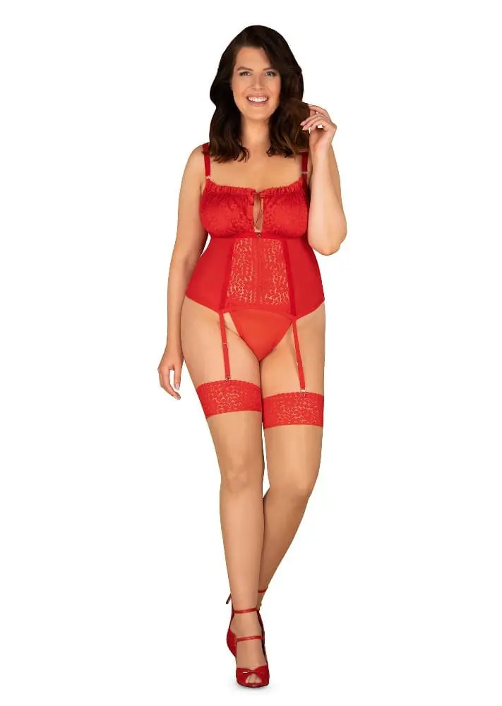 Okouzlující punčochy Blossmina stockings - Obsessive červená