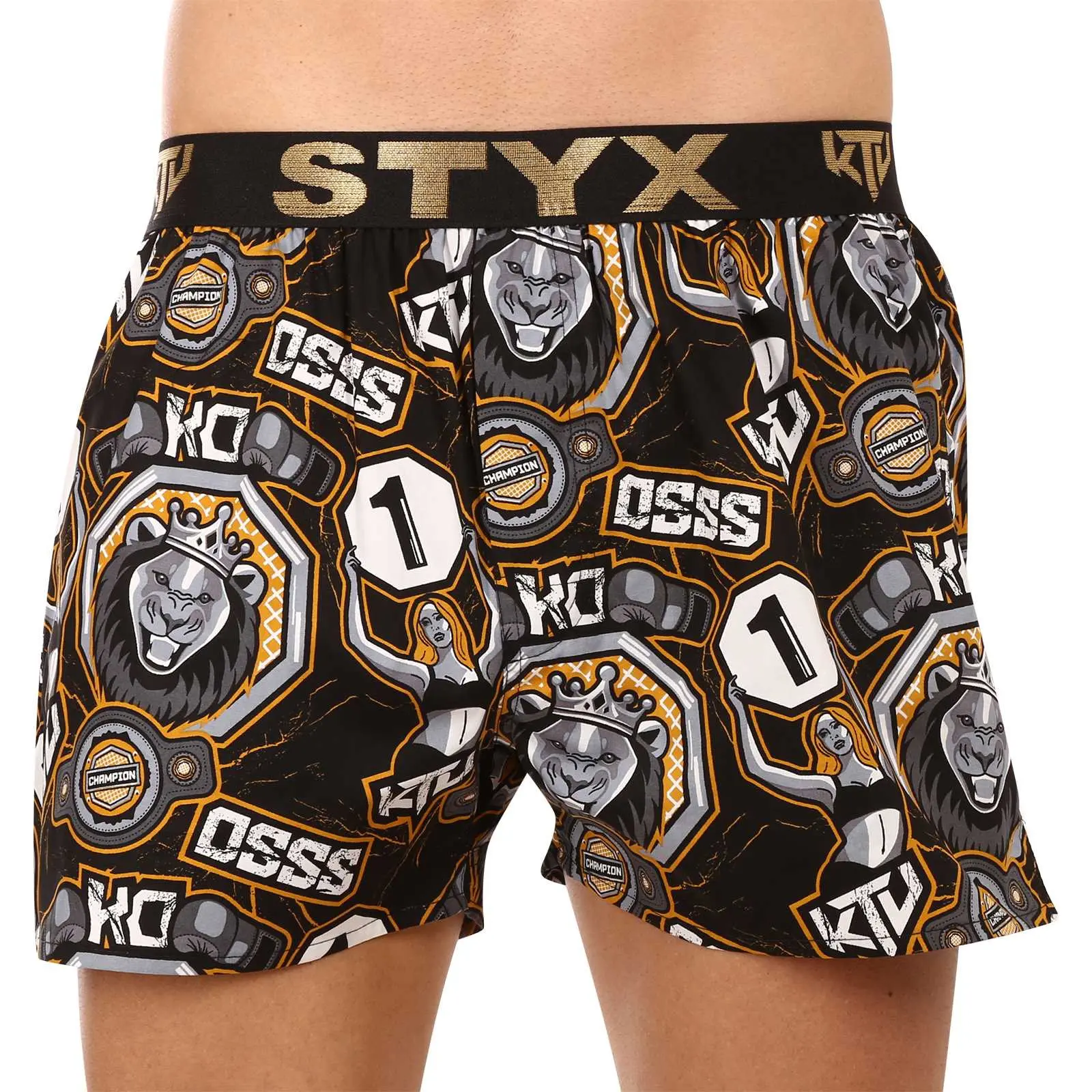 Pánské trenky Styx art / KTV sportovní guma - černá guma (BTC1655)