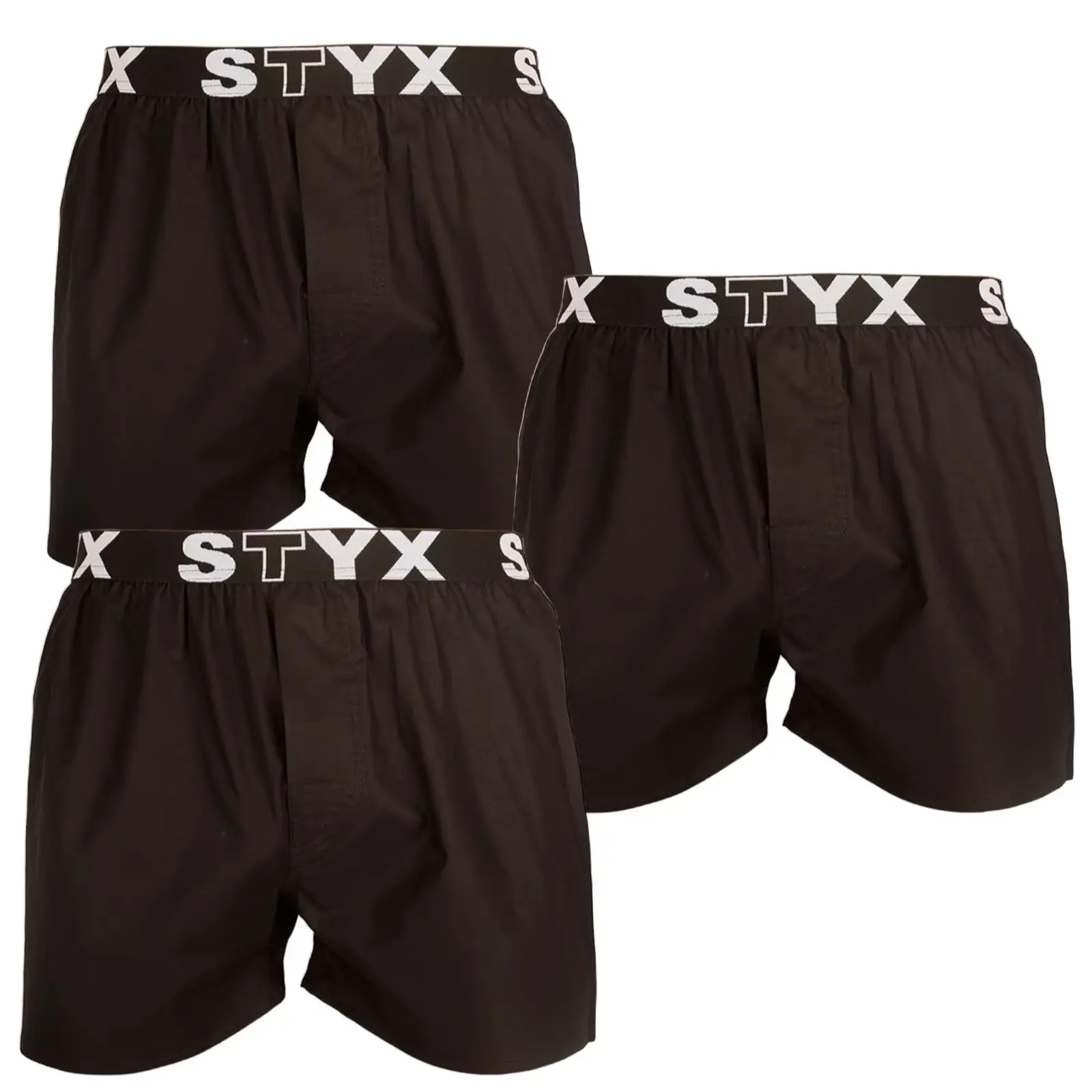 3PACK pánské trenky Styx sportovní guma černé (3B960)
