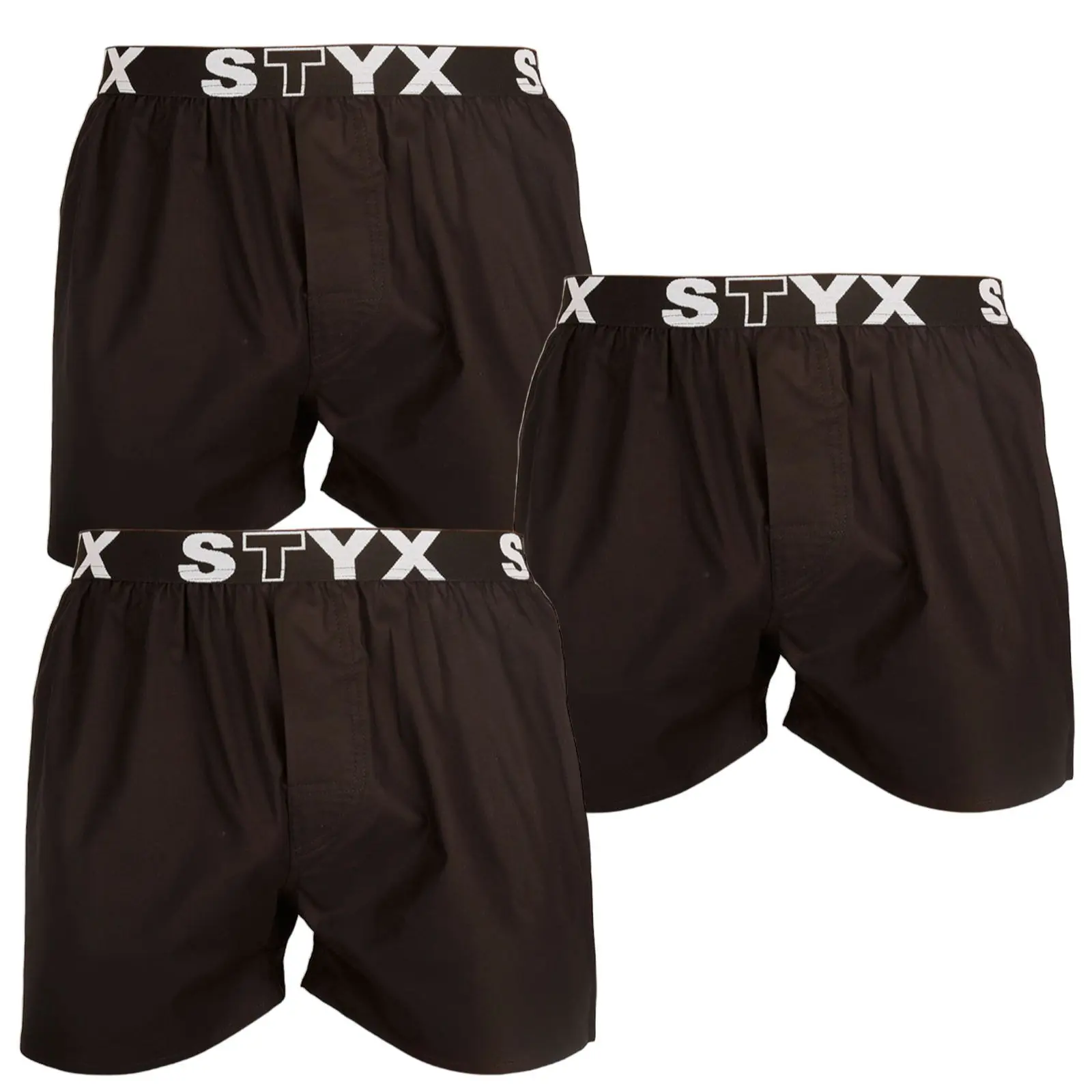 3PACK pánské trenky Styx sportovní guma černé (3B960)