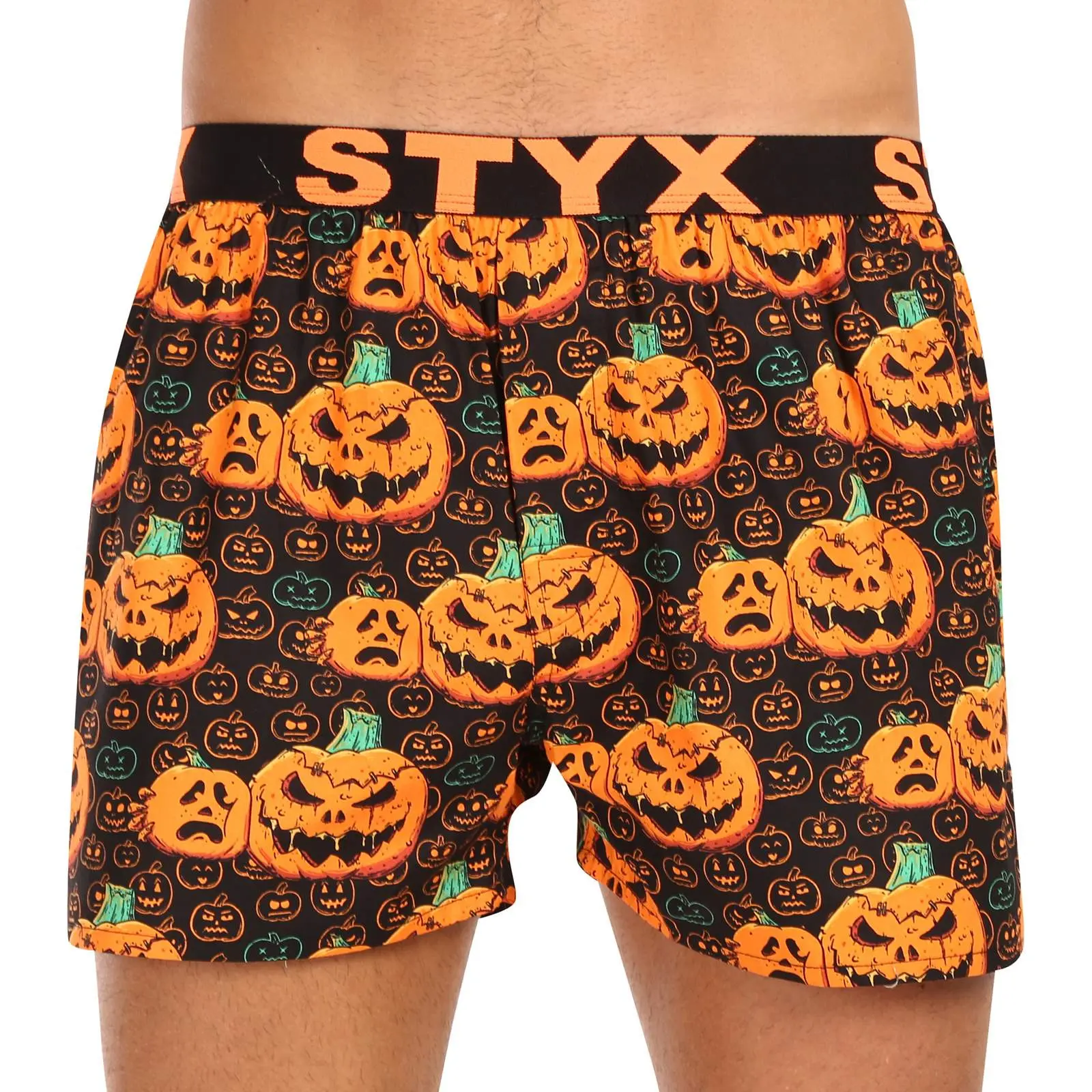 Pánské trenky Styx art sportovní guma Halloween dýně (B1755) M, trenýrky