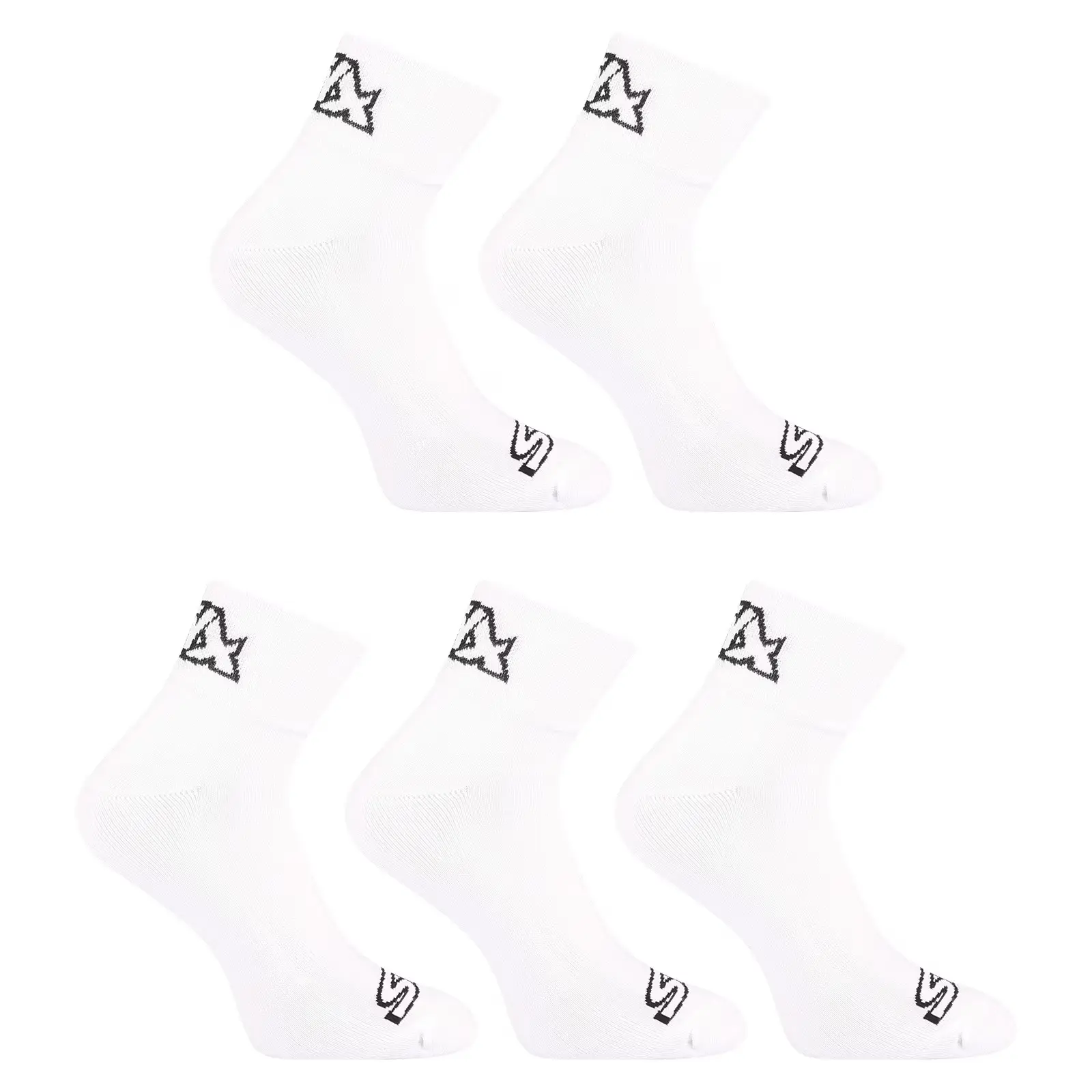 5PACK ponožky Styx kotníkové bílé (5HK1061)