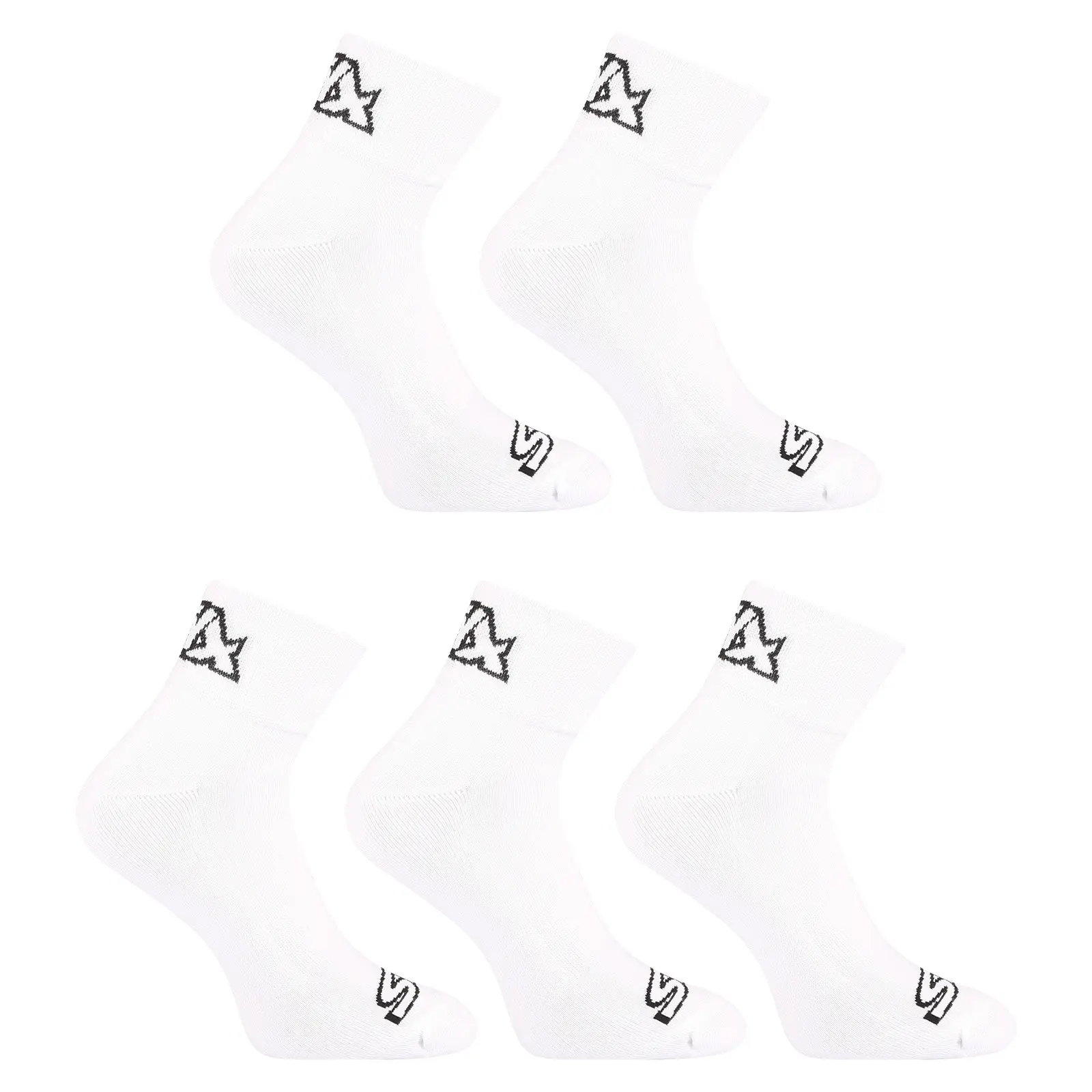 5PACK ponožky Styx kotníkové bílé (5HK1061)