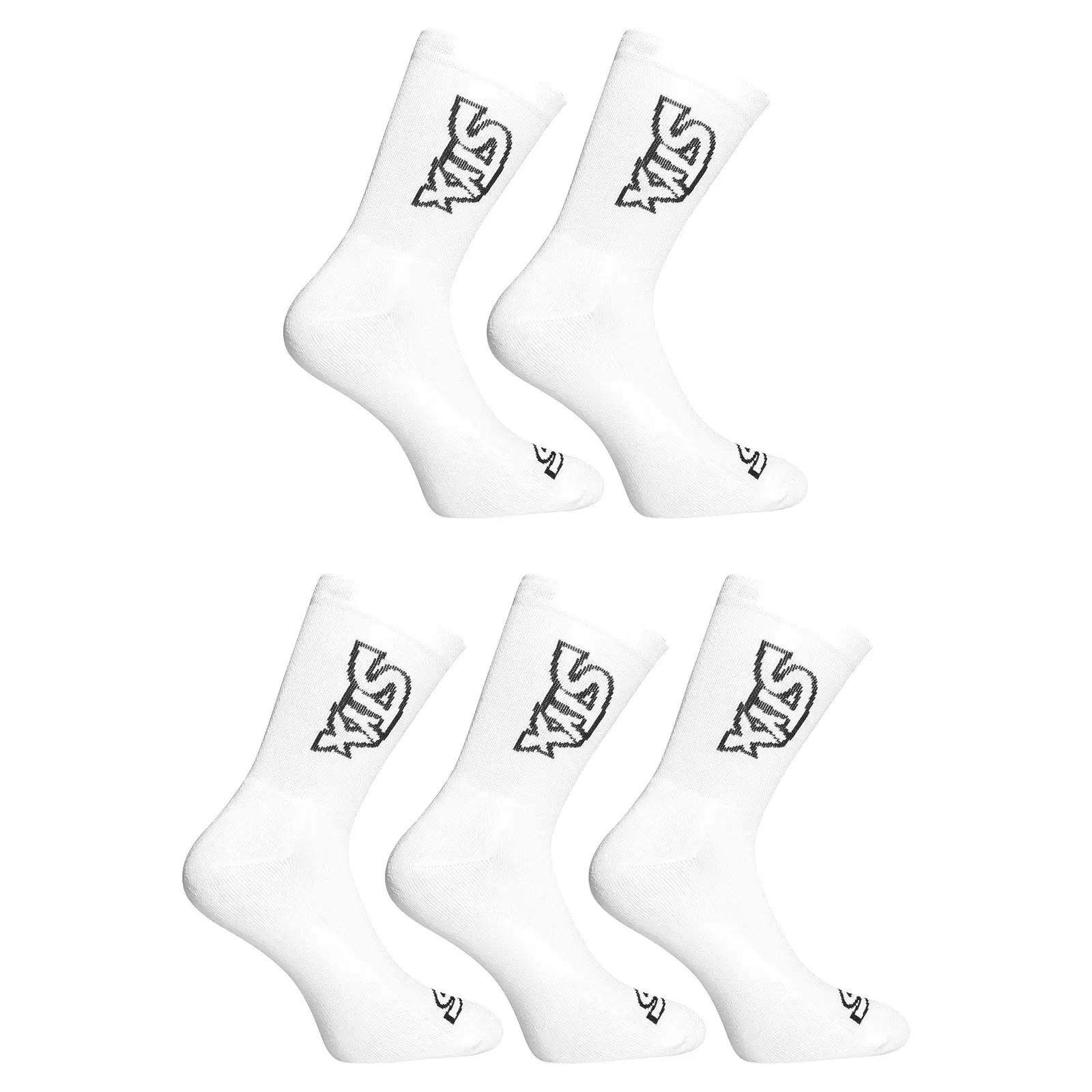 5PACK ponožky Styx vysoké bílé (5HV1061)