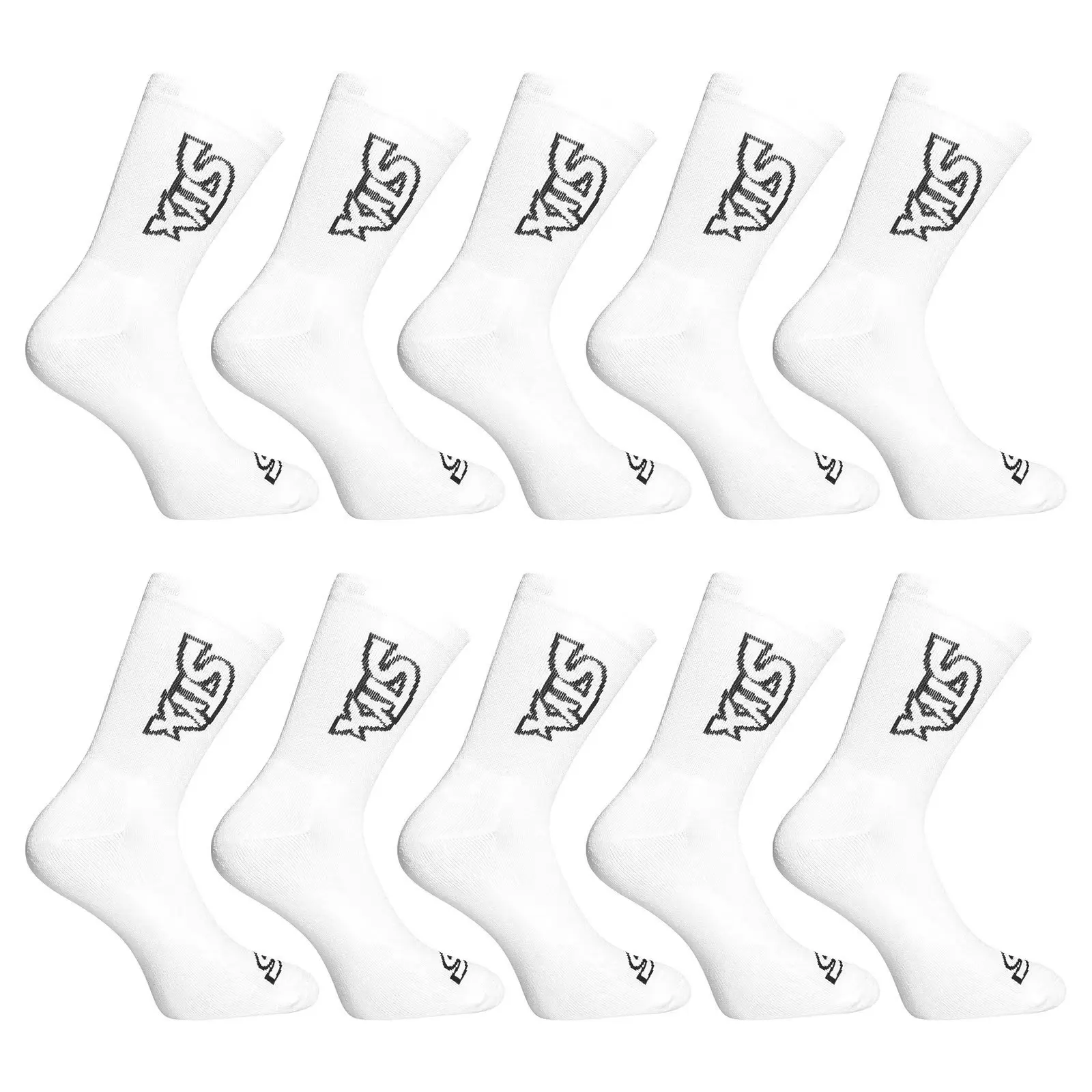 10PACK ponožky Styx vysoké bílé (10HV1061)