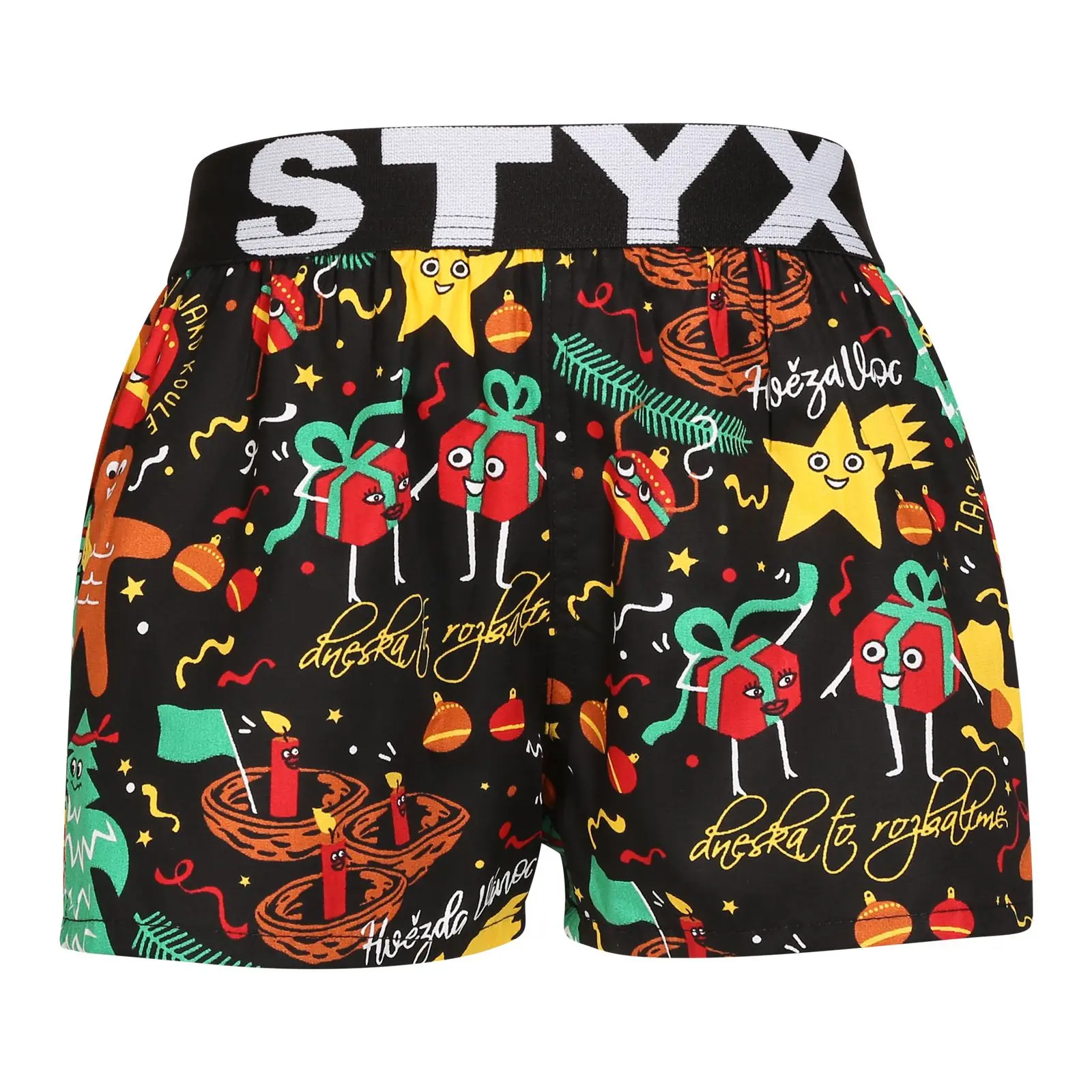 Dětské trenky Styx art sportovní guma Vánoce ozdoby (BJ1754) 4-5 let, trenýrky