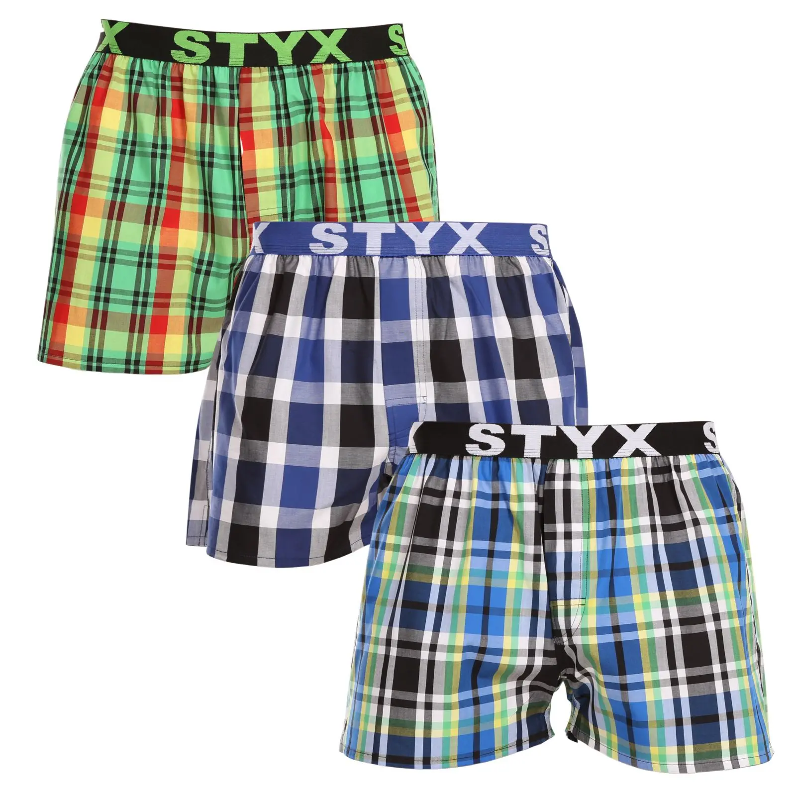3PACK pánské trenky Styx sportovní guma vícebarevné (3B11789) M, trenýrky