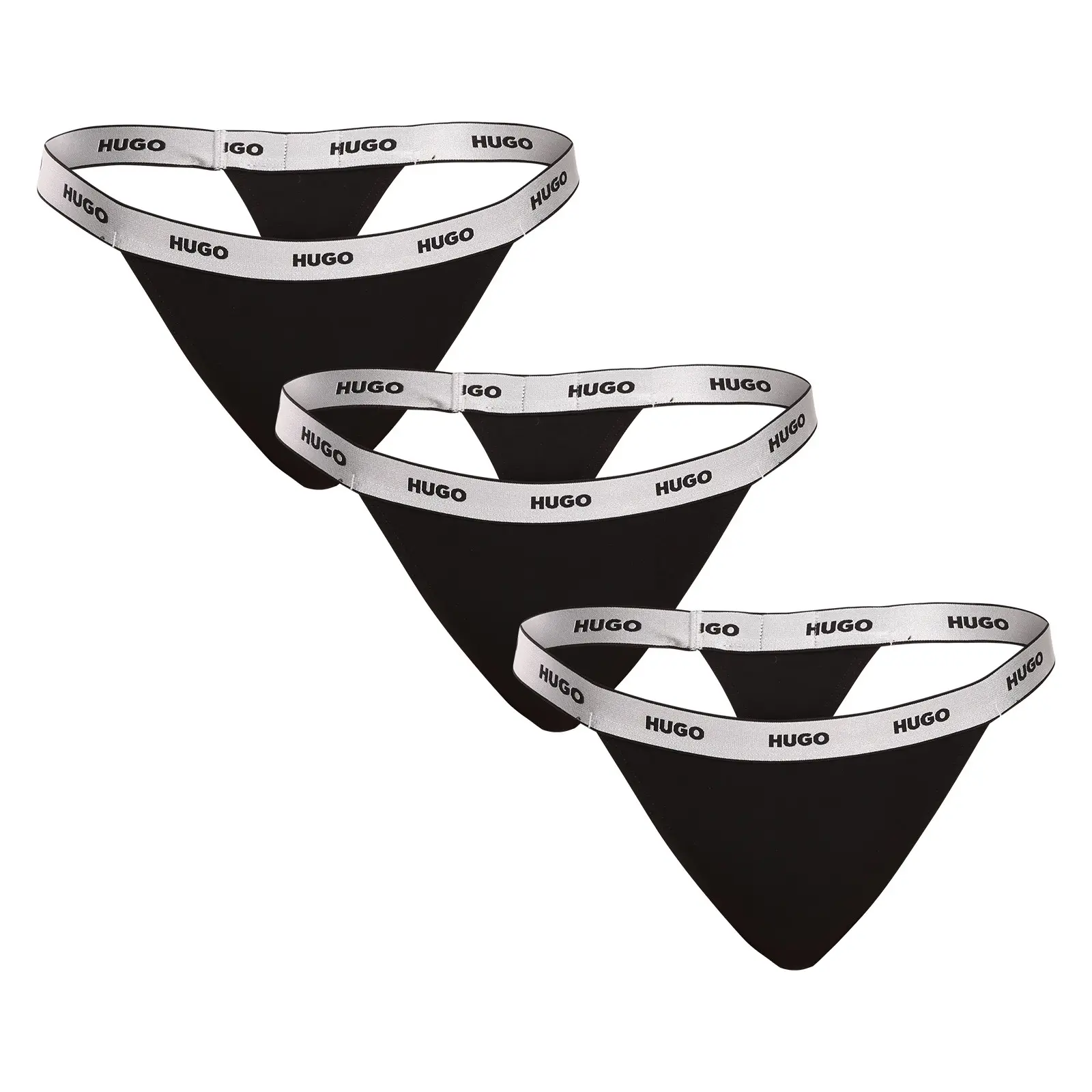 3PACK dámská tanga HUGO černá (50502802 001) XXL