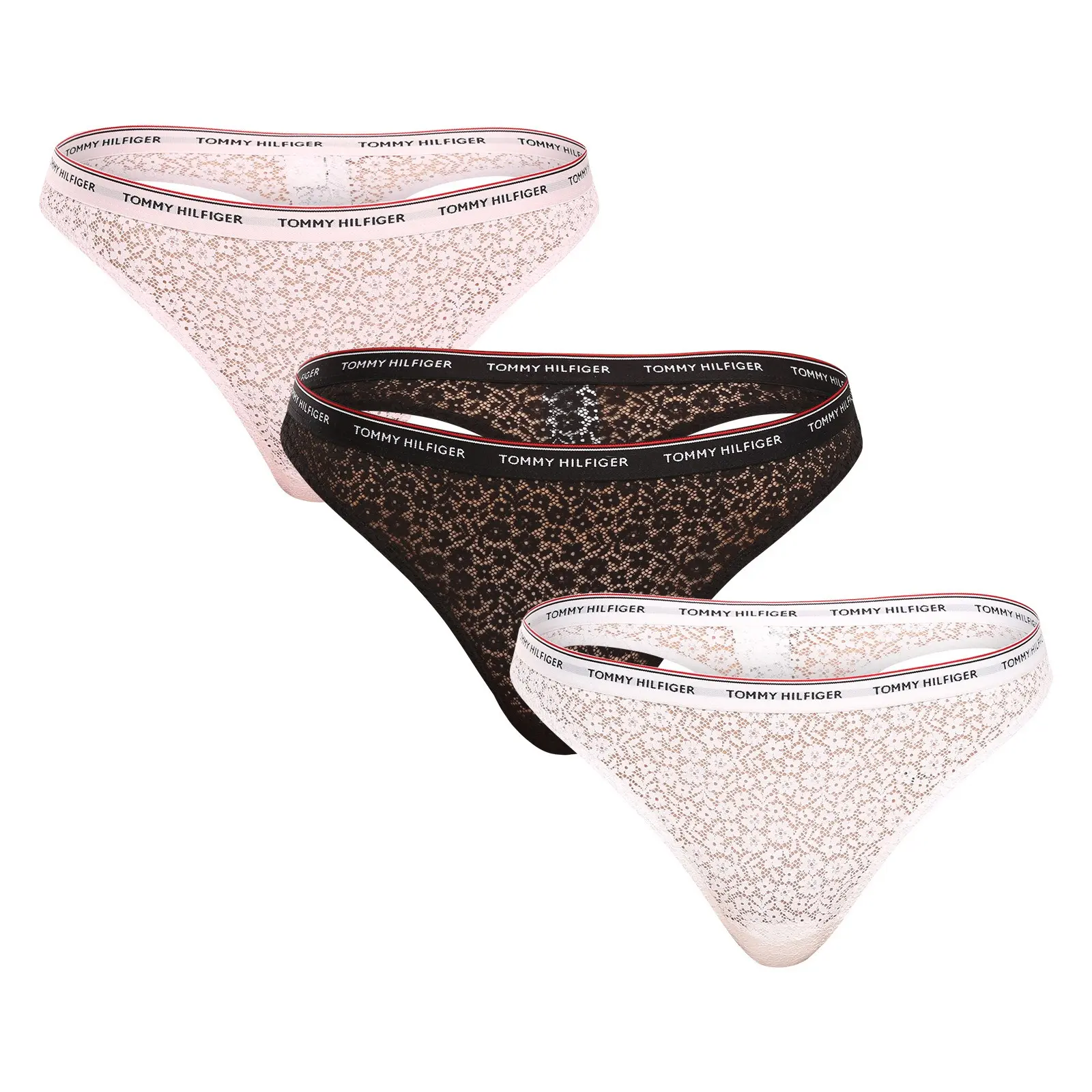 3PACK dámská tanga Tommy Hilfiger vícebarevná (UW0UW04896 0SK)