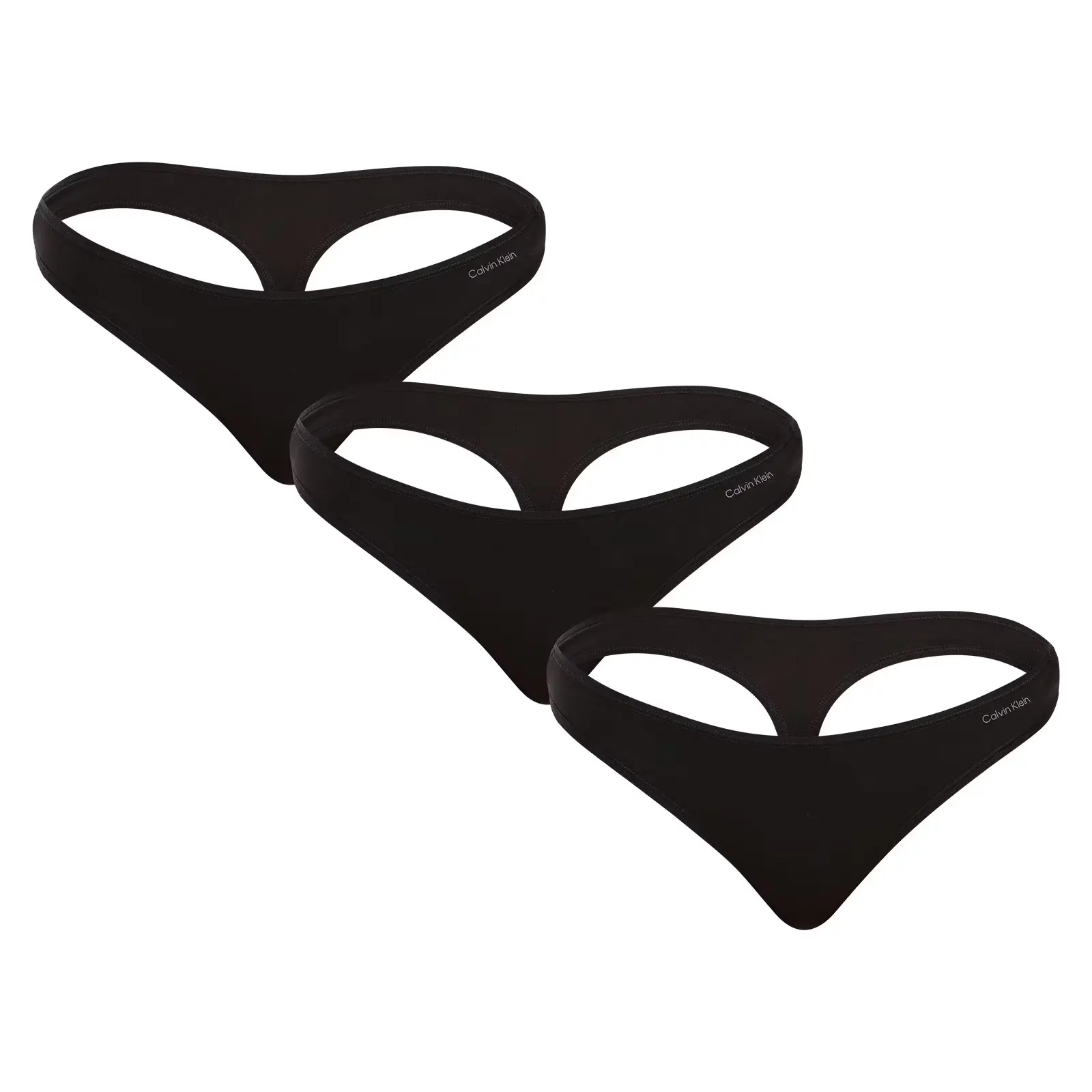 3PACK dámská tanga Calvin Klein černá (QD5217E-UB1)