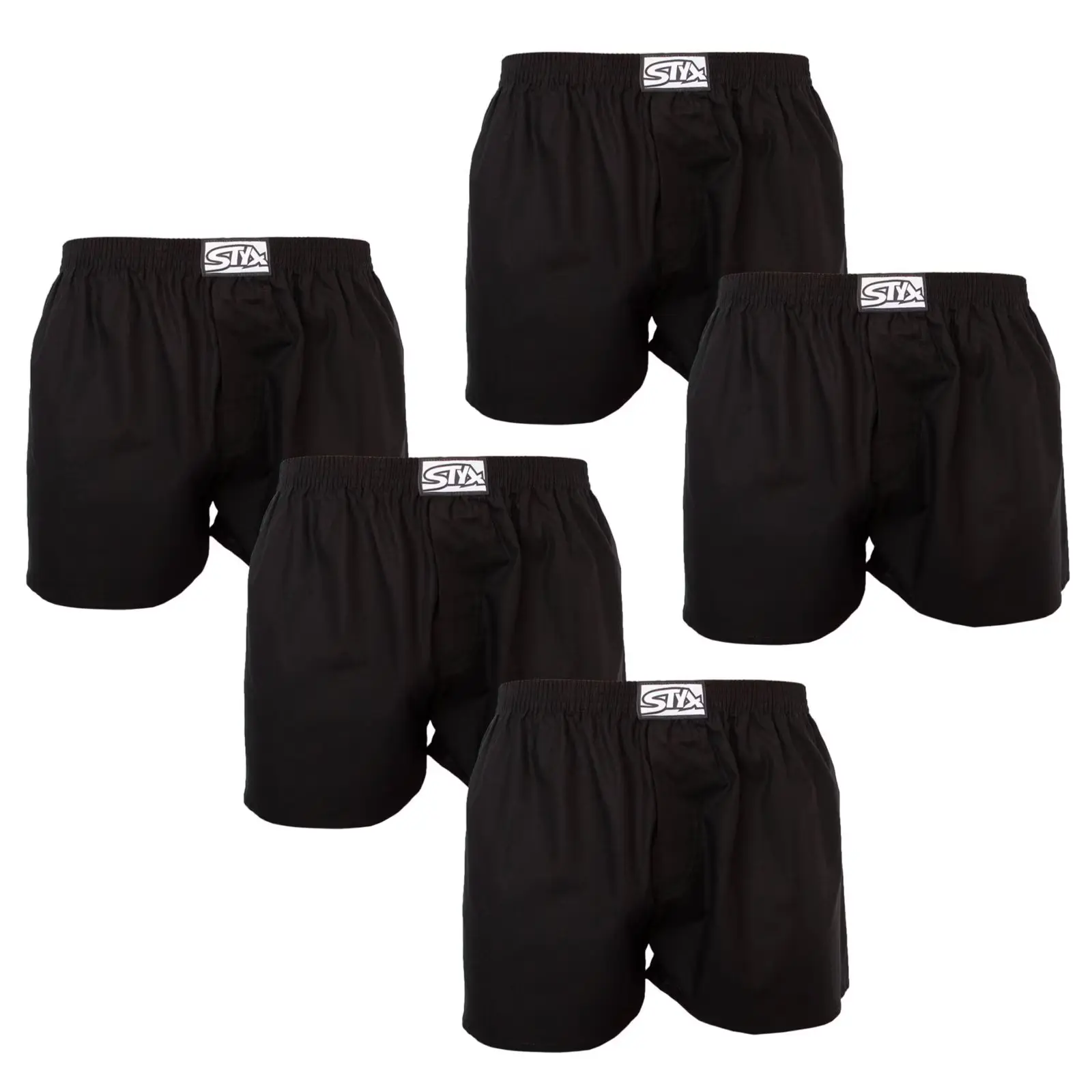 5PACK pánské trenky Styx klasická guma černé (5A0960)