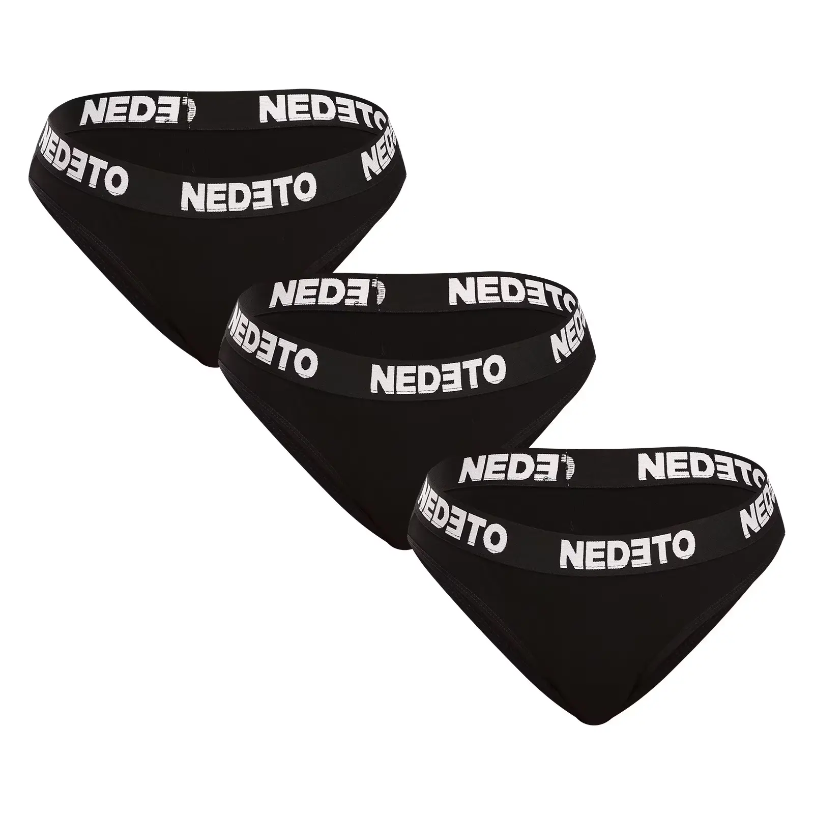 3PACK dámské kalhotky Nedeto černé (3NKB001)