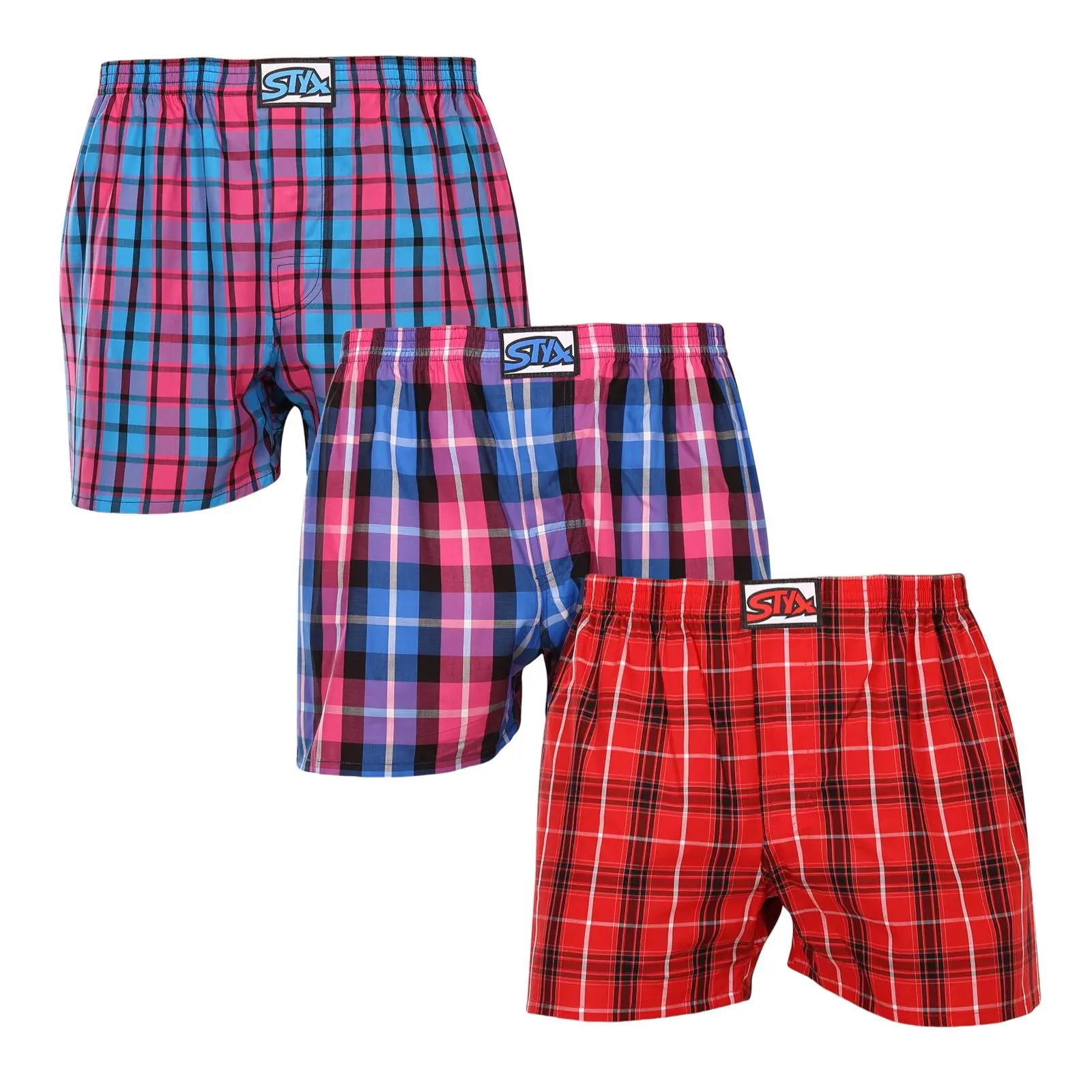 3PACK pánské trenky Styx klasická guma vícebarevné (3A093134)