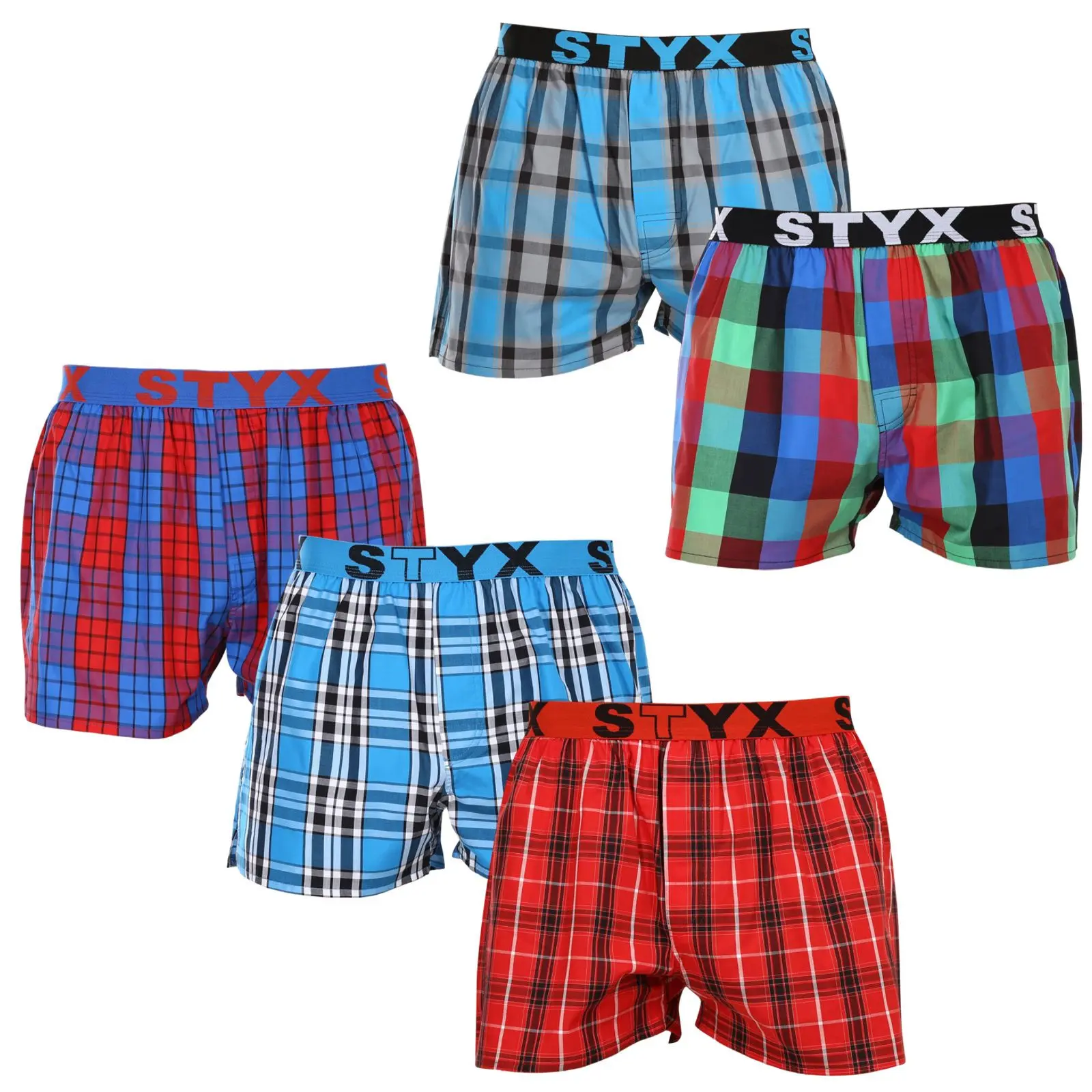 5PACK pánské trenky Styx sportovní guma vícebarevné (5B093120) S, trenýrky