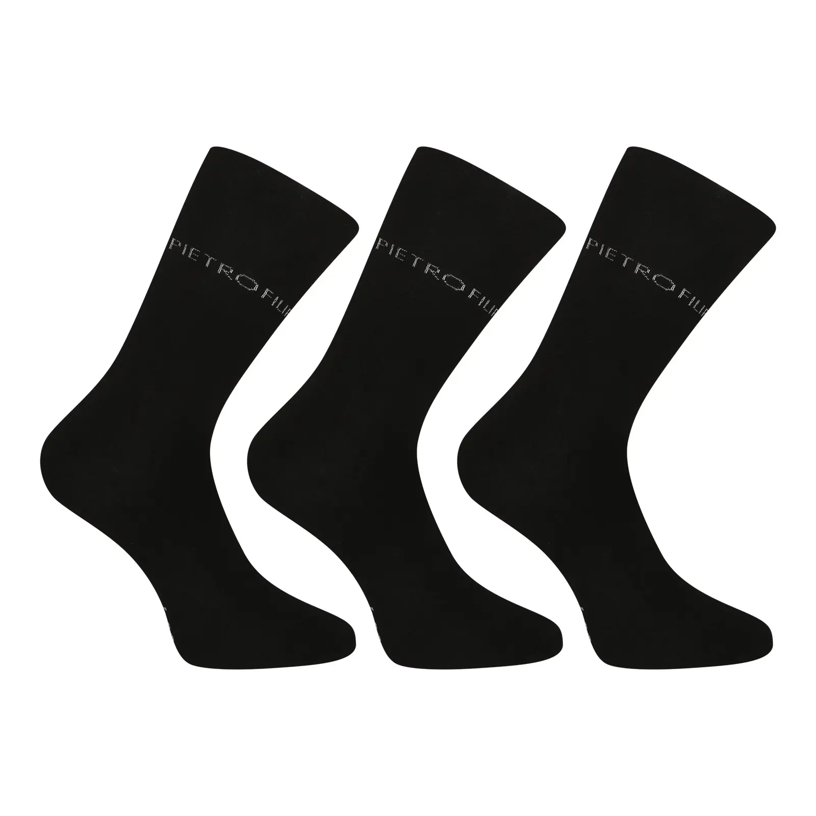 3PACK ponožky Pietro Filipi vysoké bambusové černé (3PBV001)