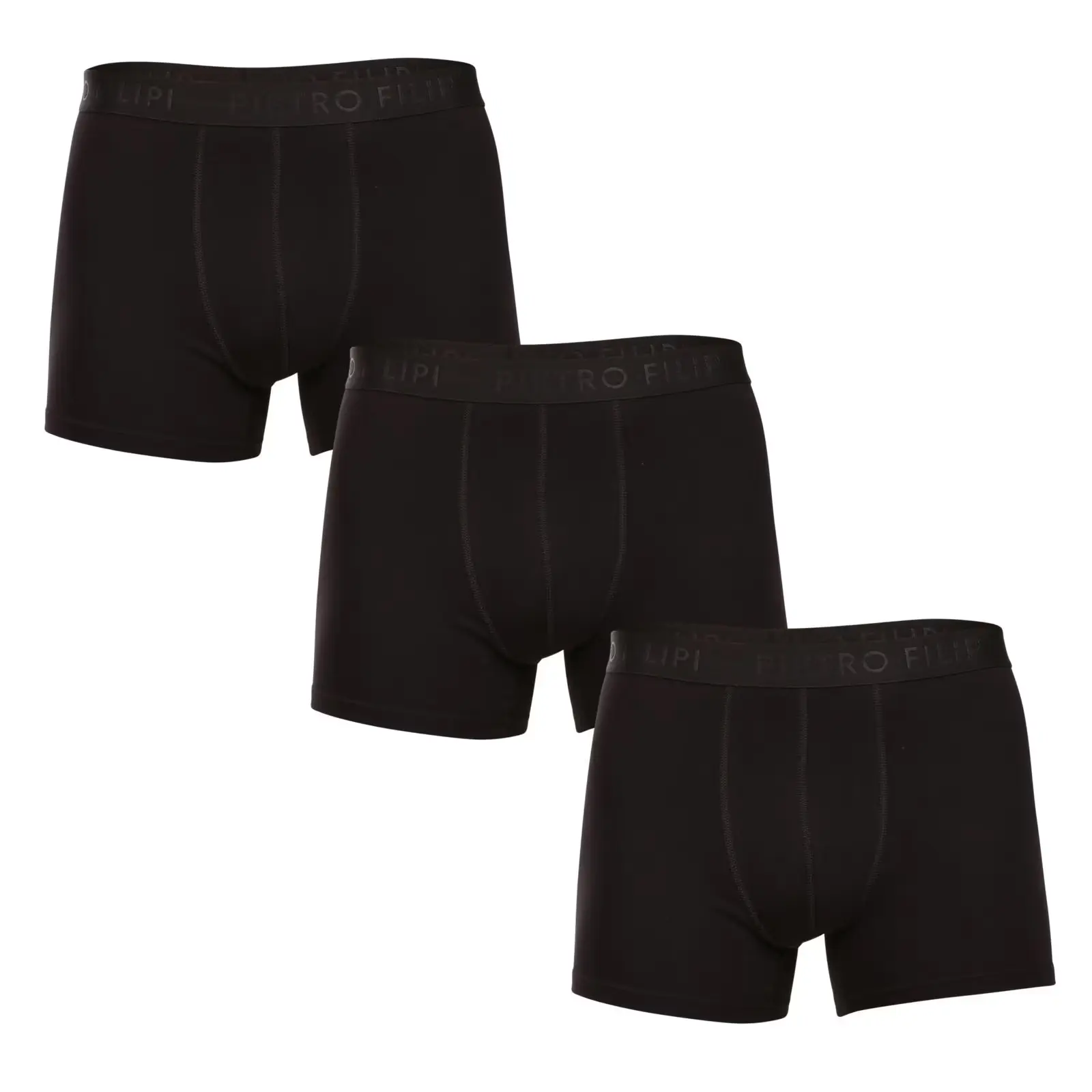 3PACK pánské boxerky Pietro Filipi černé (3BCL001)