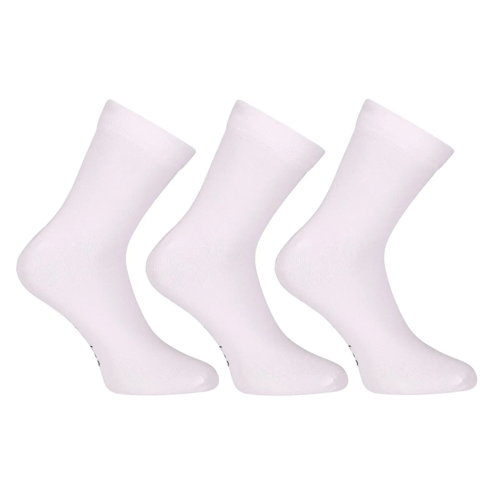 3PACK ponožky Nedeto kotníkové bambusové bílé (3PBK02)