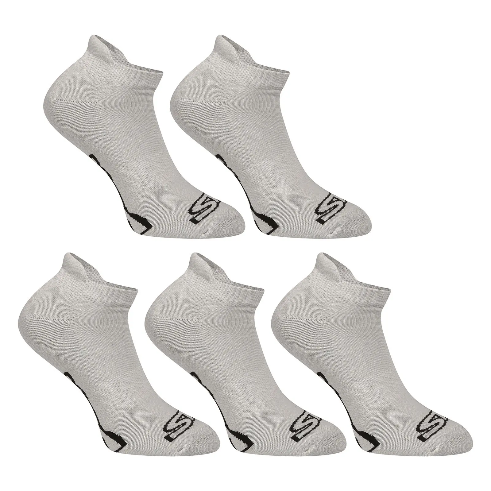 5PACK ponožky Styx nízké šedé (5HN1062)