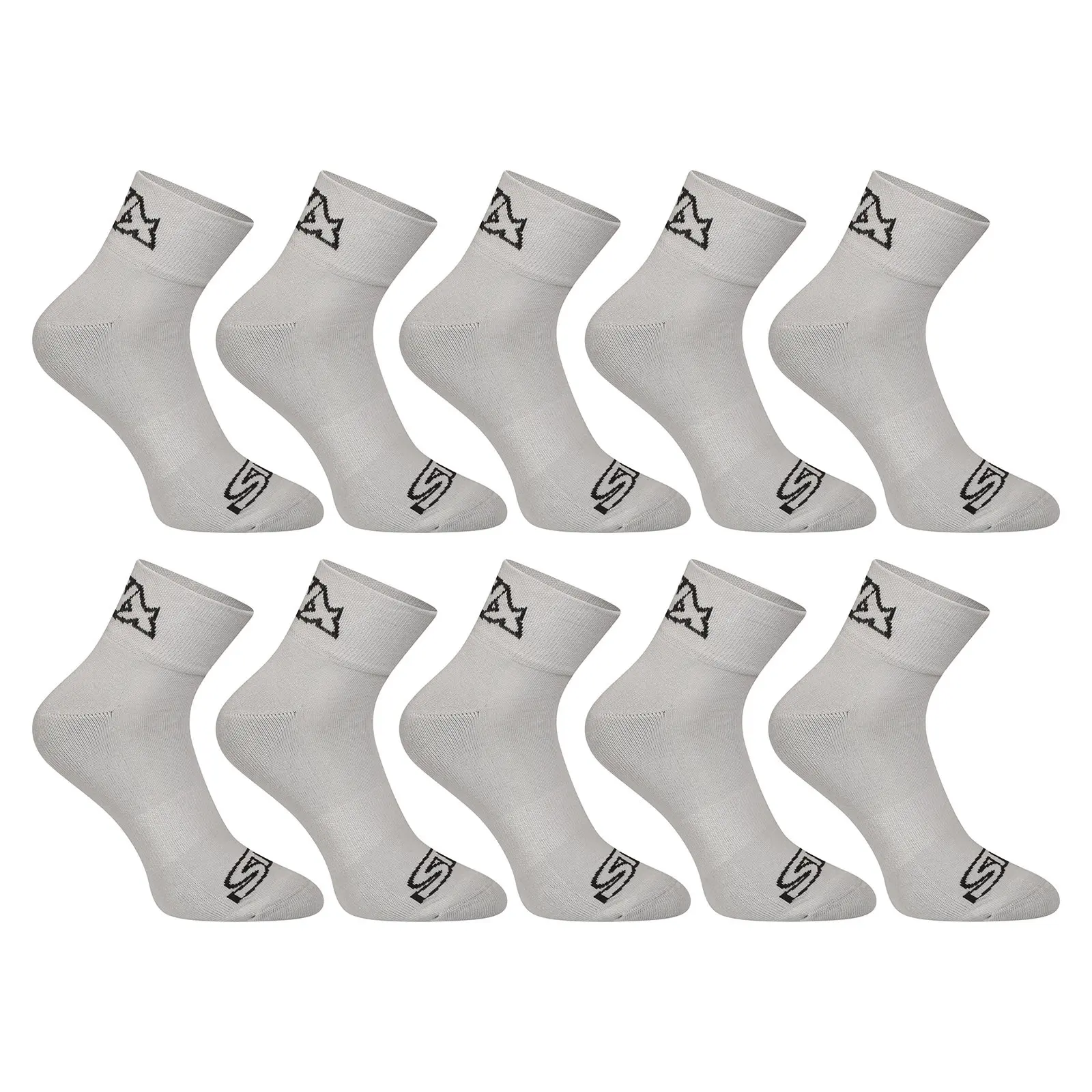 10PACK ponožky Styx kotníkové šedé (10HK1062)