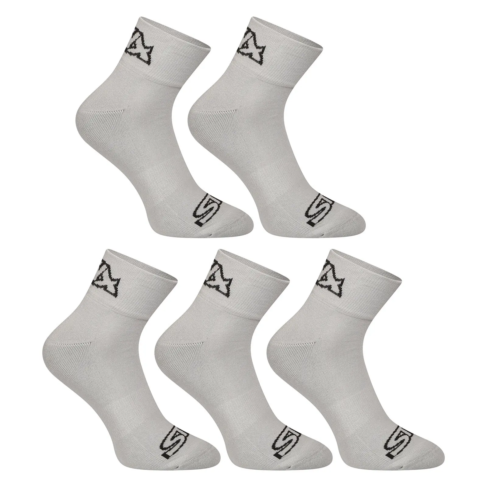 5PACK ponožky Styx kotníkové šedé (5HK1062)