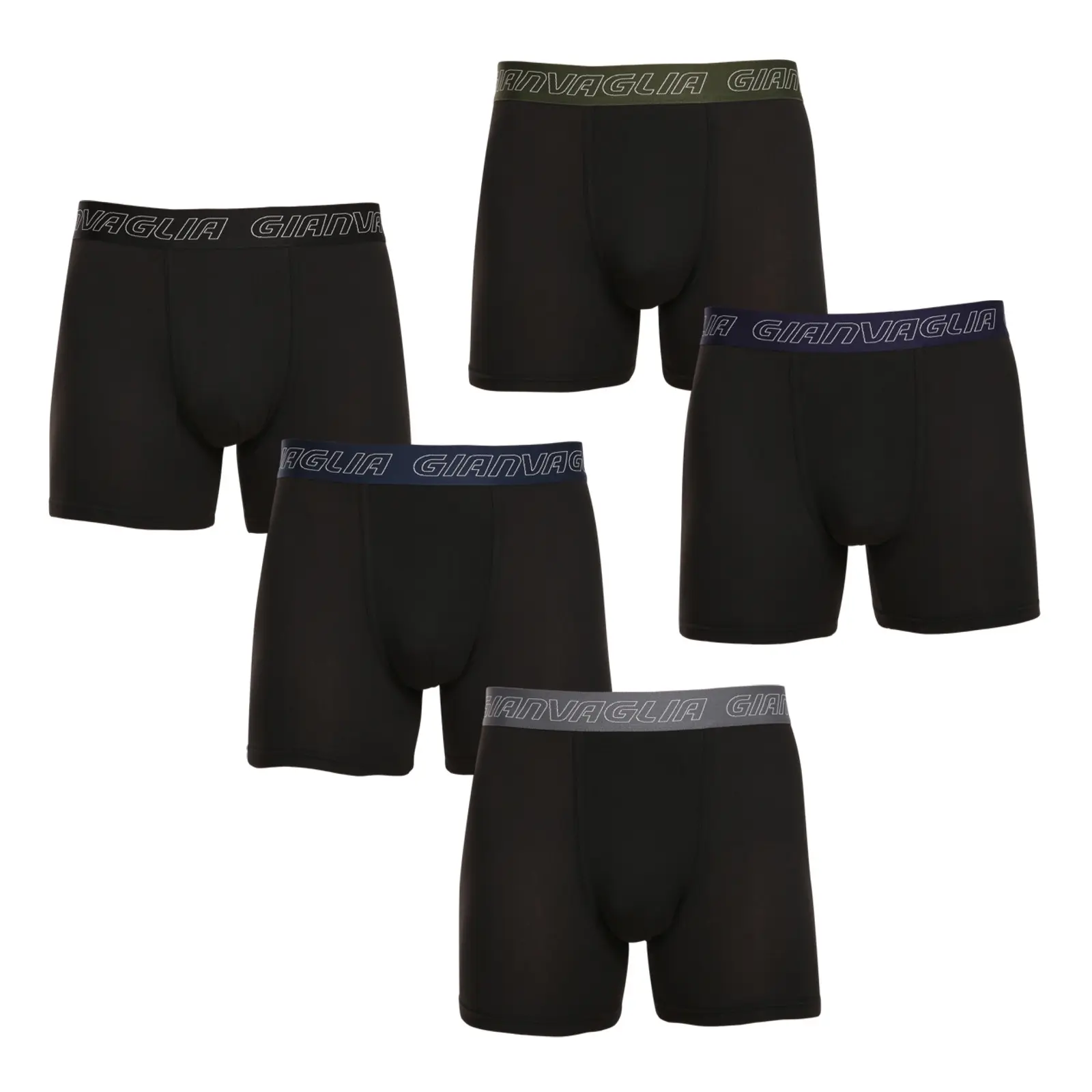 5PACK pánské boxerky Gianvaglia černé (GVG-5014)