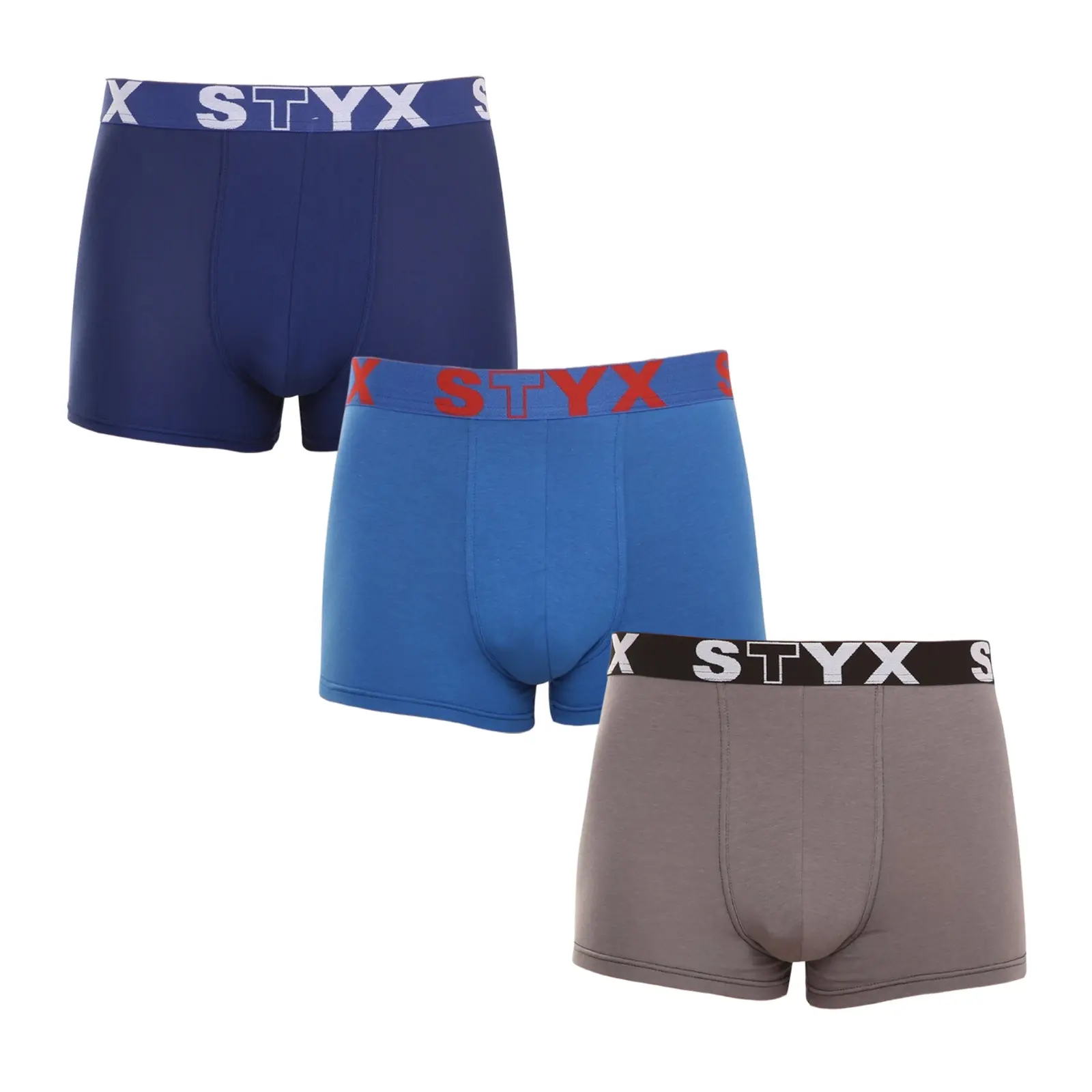 3PACK pánské boxerky Styx sportovní guma vícebarevné (G9676863) M, trenky / trenýrky
