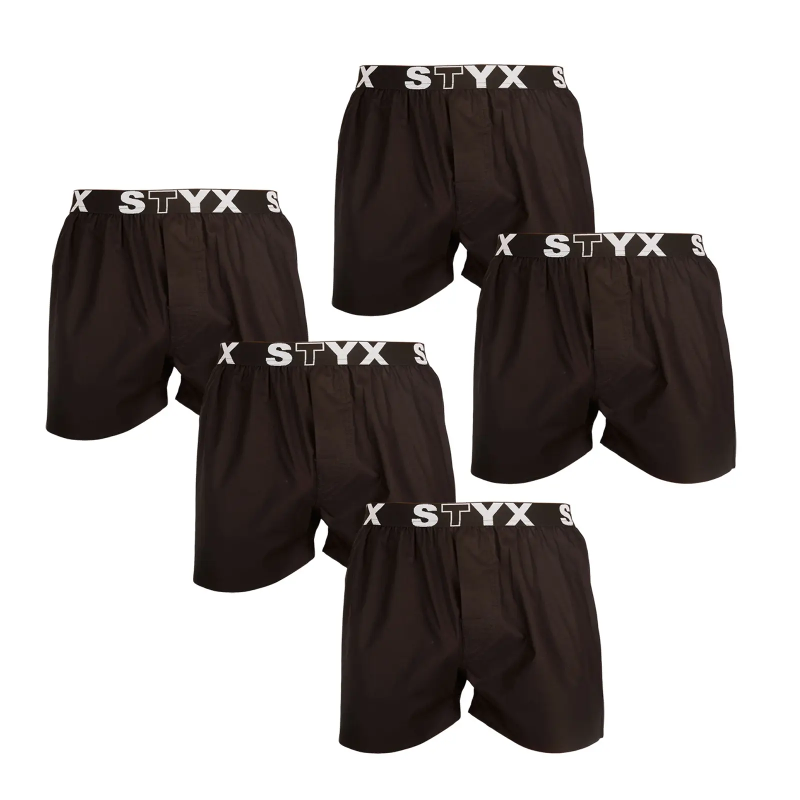 5PACK pánské trenky Styx sportovní guma černé (5B960)
